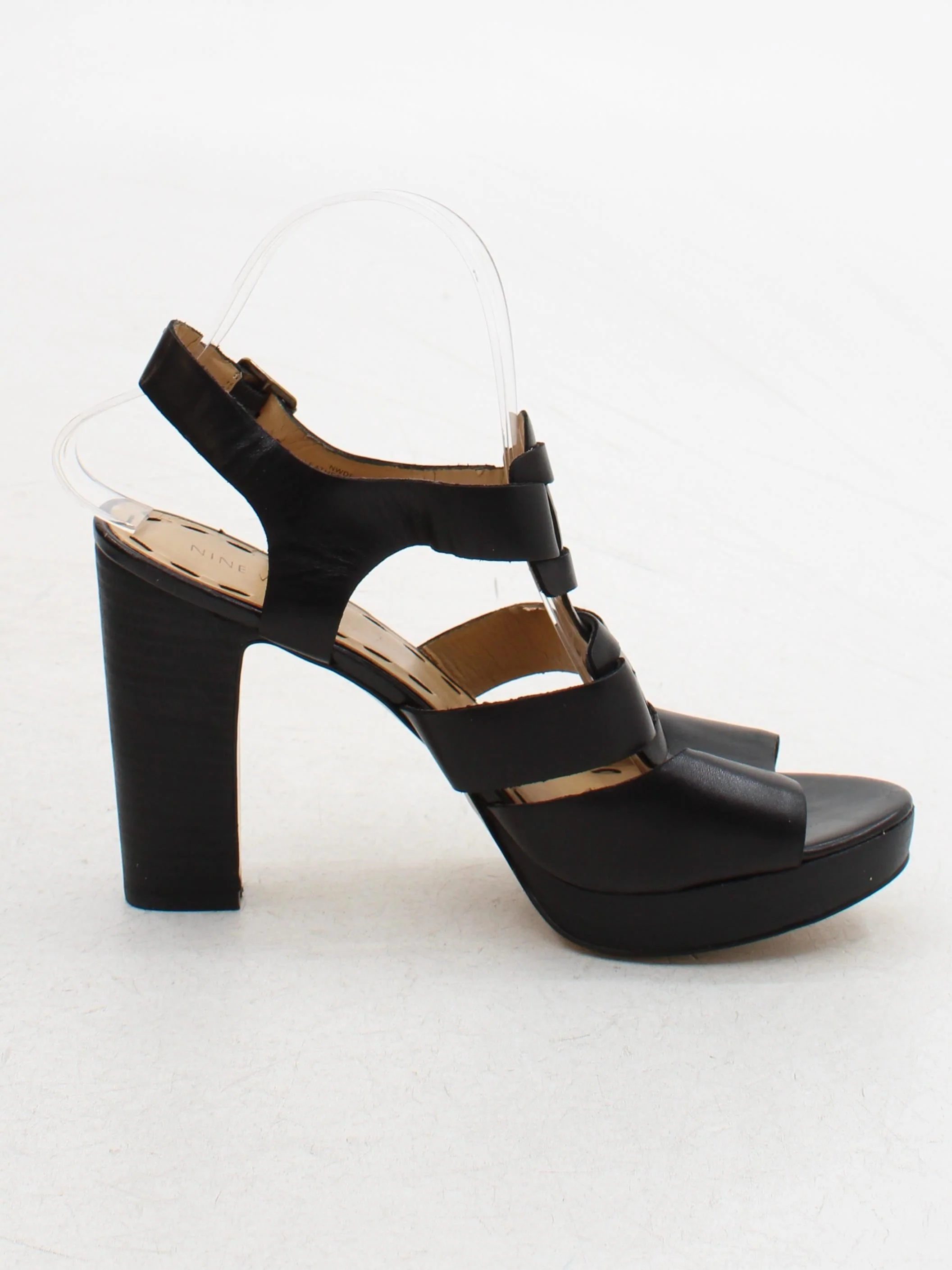 Nine West Women's Heels UK 9 Black 100% Leather Platform - Image 5