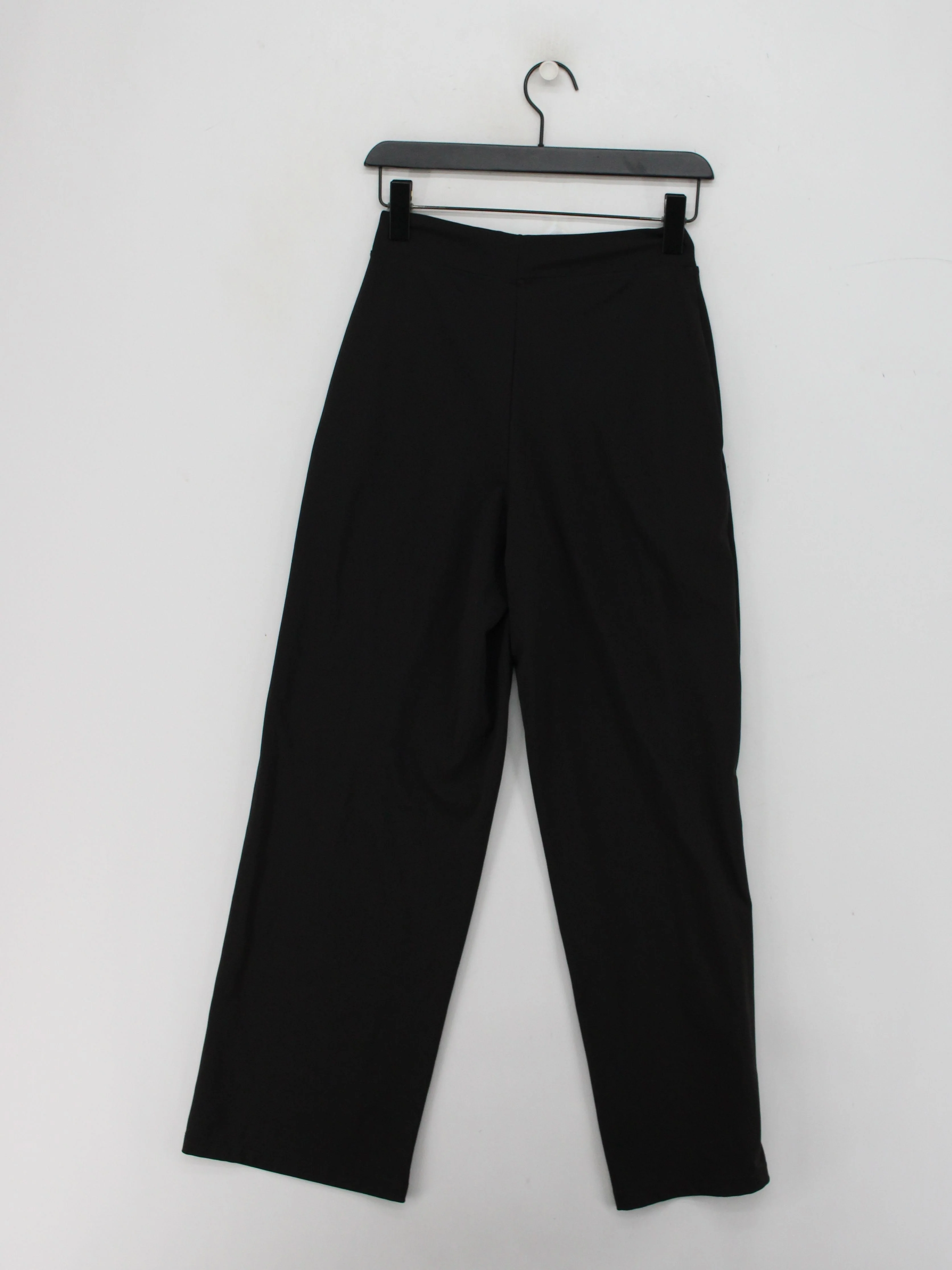 Ninepine Women's Trousers S Black Polyester with Spandex Wide-Leg Chino - Image 2