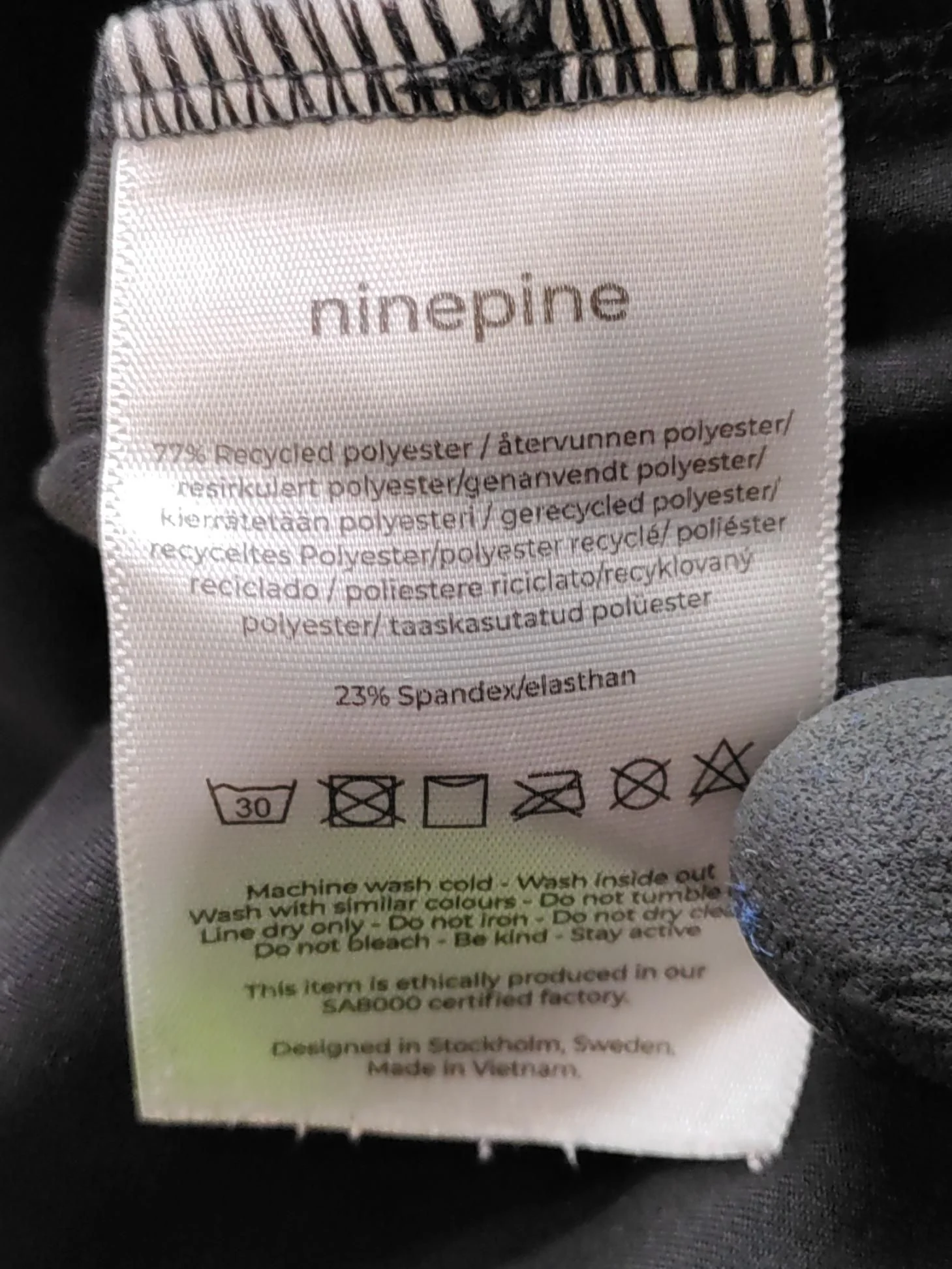 Ninepine Women's Trousers S Black Polyester with Spandex Wide-Leg Chino - Image 6