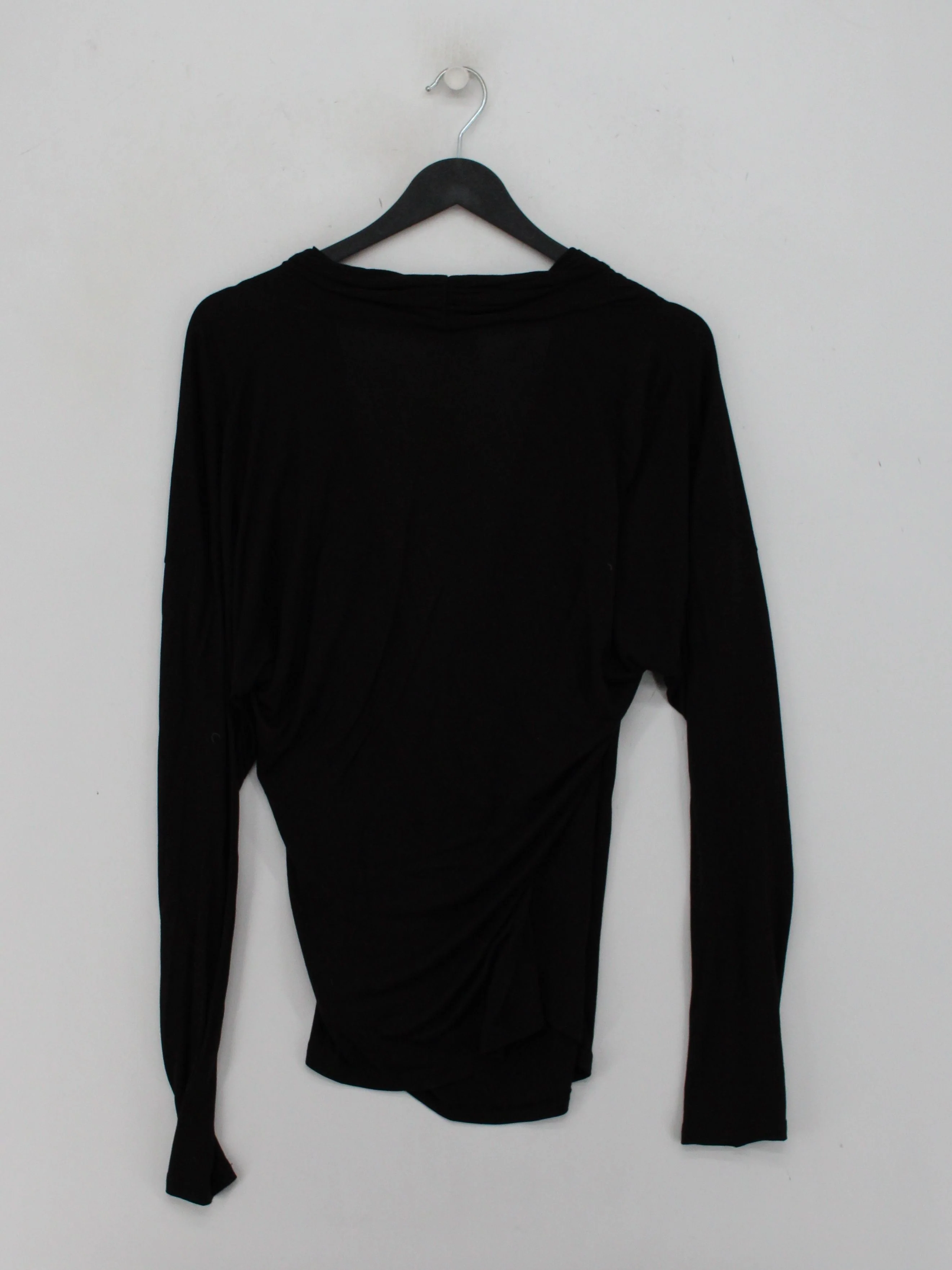 Ninety Percent Women's Top M Black 100% Lyocell Modal Long Sleeve V-Neck Basic - Image 2