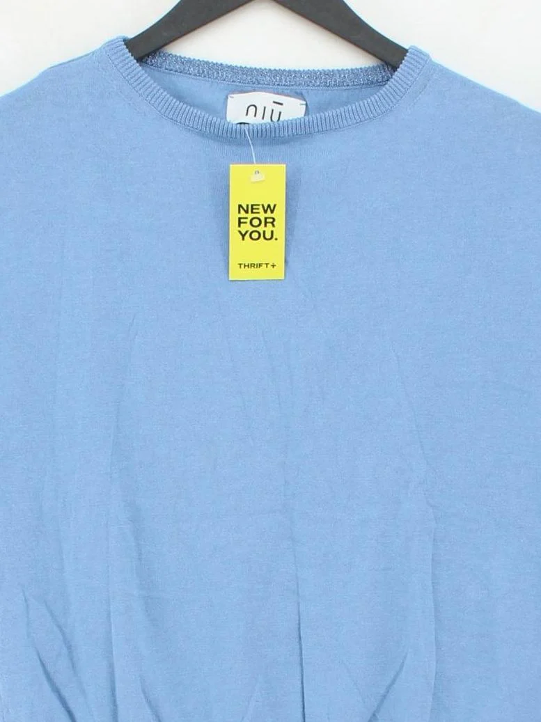 NIU Women's Jumper S Blue Cotton with Viscose, Polyamide, Other Pullover - Image 3