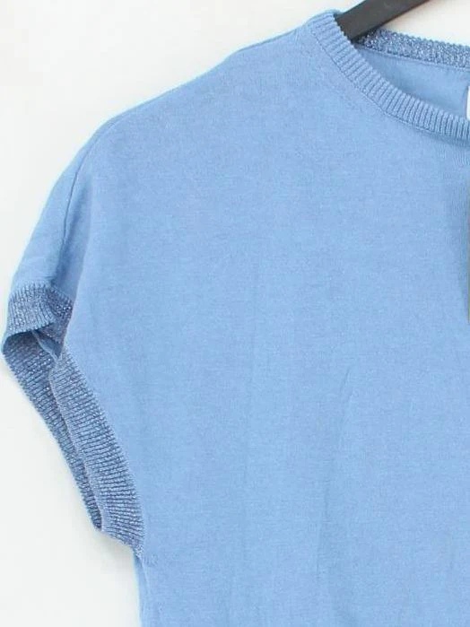 NIU Women's Jumper S Blue Cotton with Viscose, Polyamide, Other Pullover - Image 4