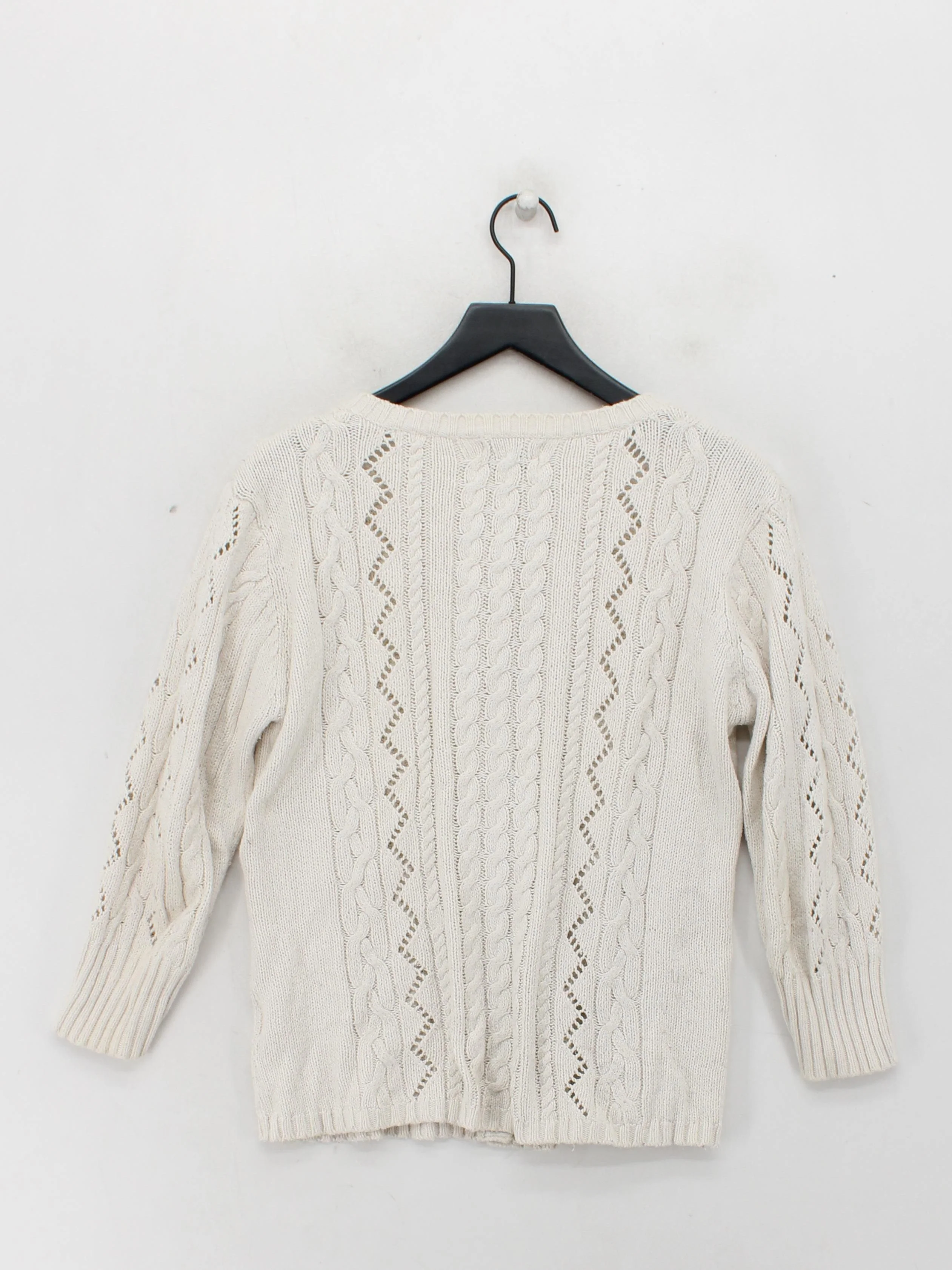 Noa Noa Women's Cardigan L Cream 100% Cotton Round Neck Cardigan - Image 2