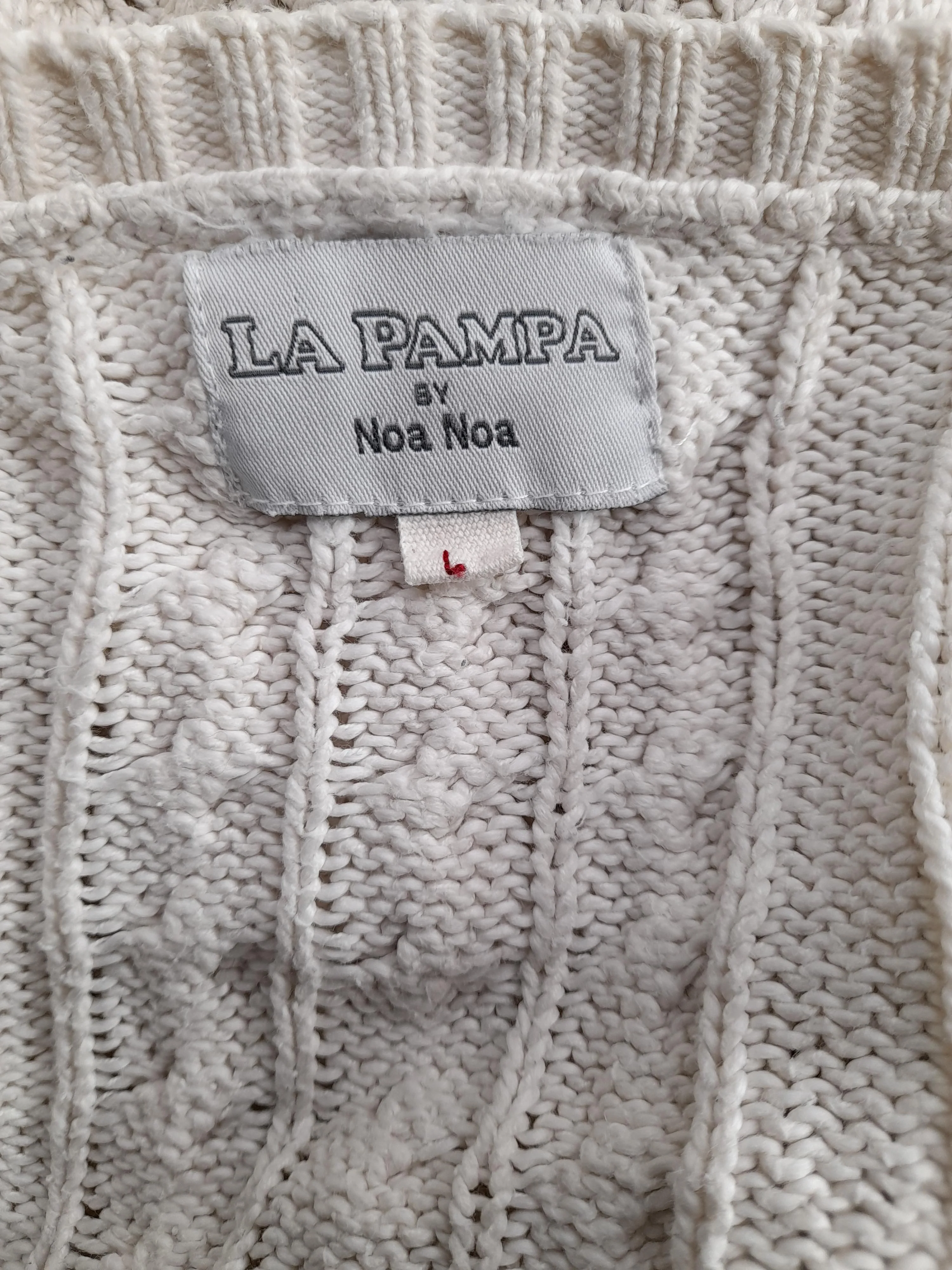 Noa Noa Women's Cardigan L Cream 100% Cotton Round Neck Cardigan - Image 6