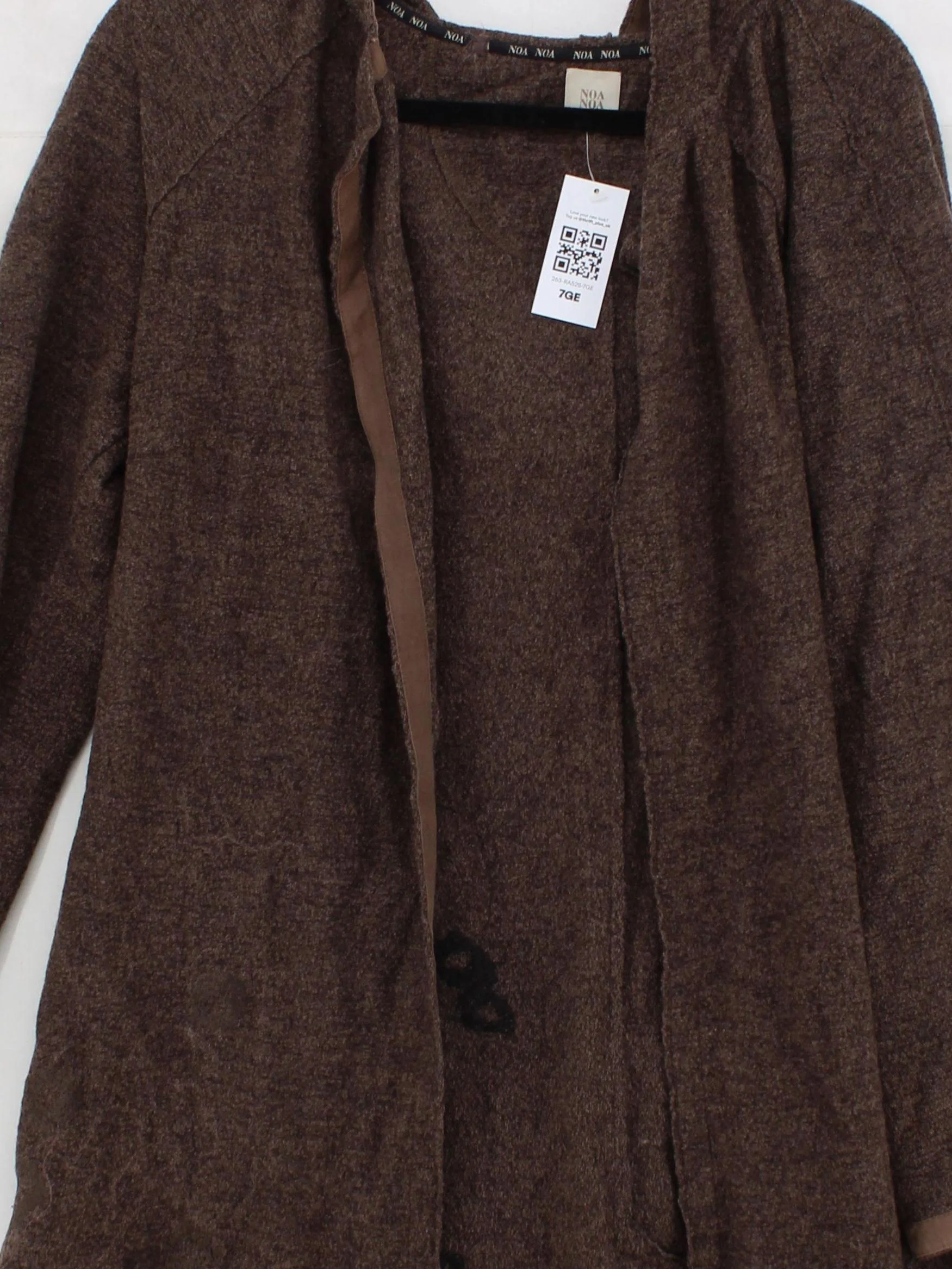 Noa Noa Women's Coat S Brown 100% Wool Overcoat - Image 3