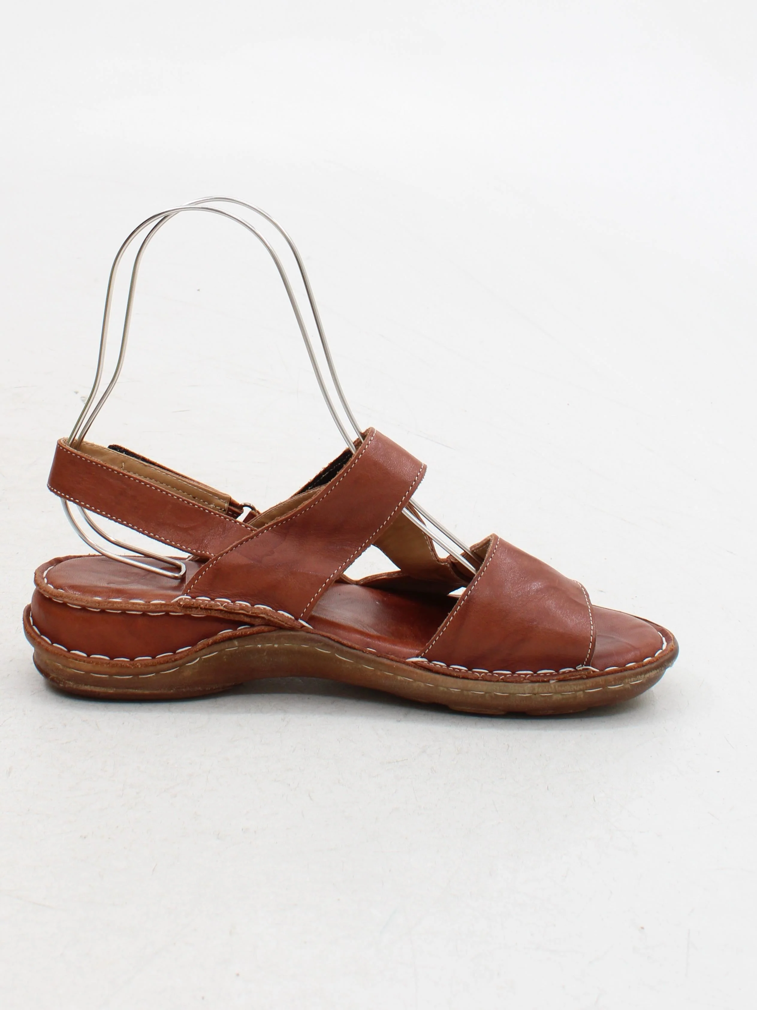 Noble Wilde Women's Sandals UK 7.5 Brown 100% Leather Strappy - Image 5