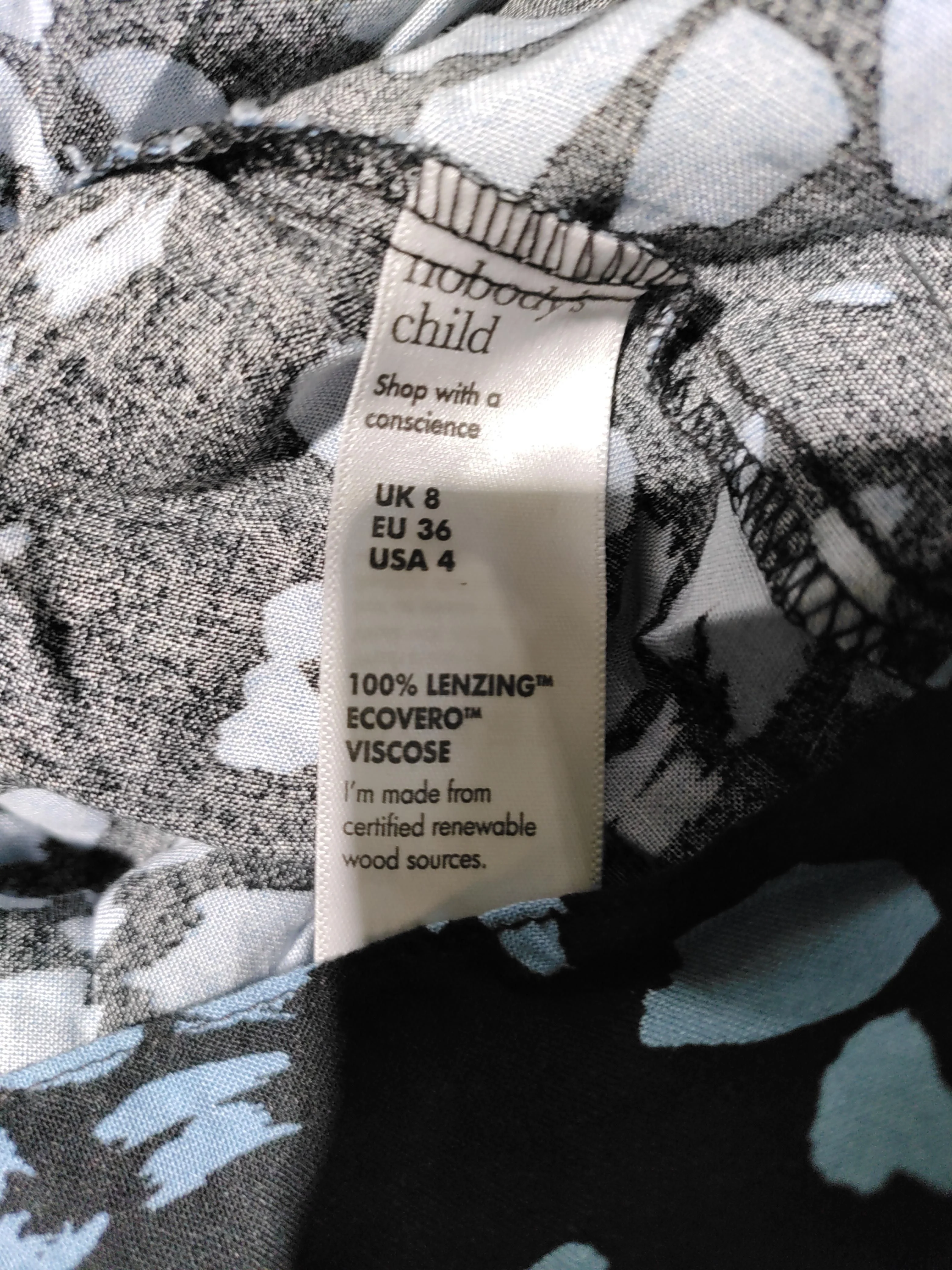 Nobody's Child A-Line Mini Dress UK8 in Black - Image 6