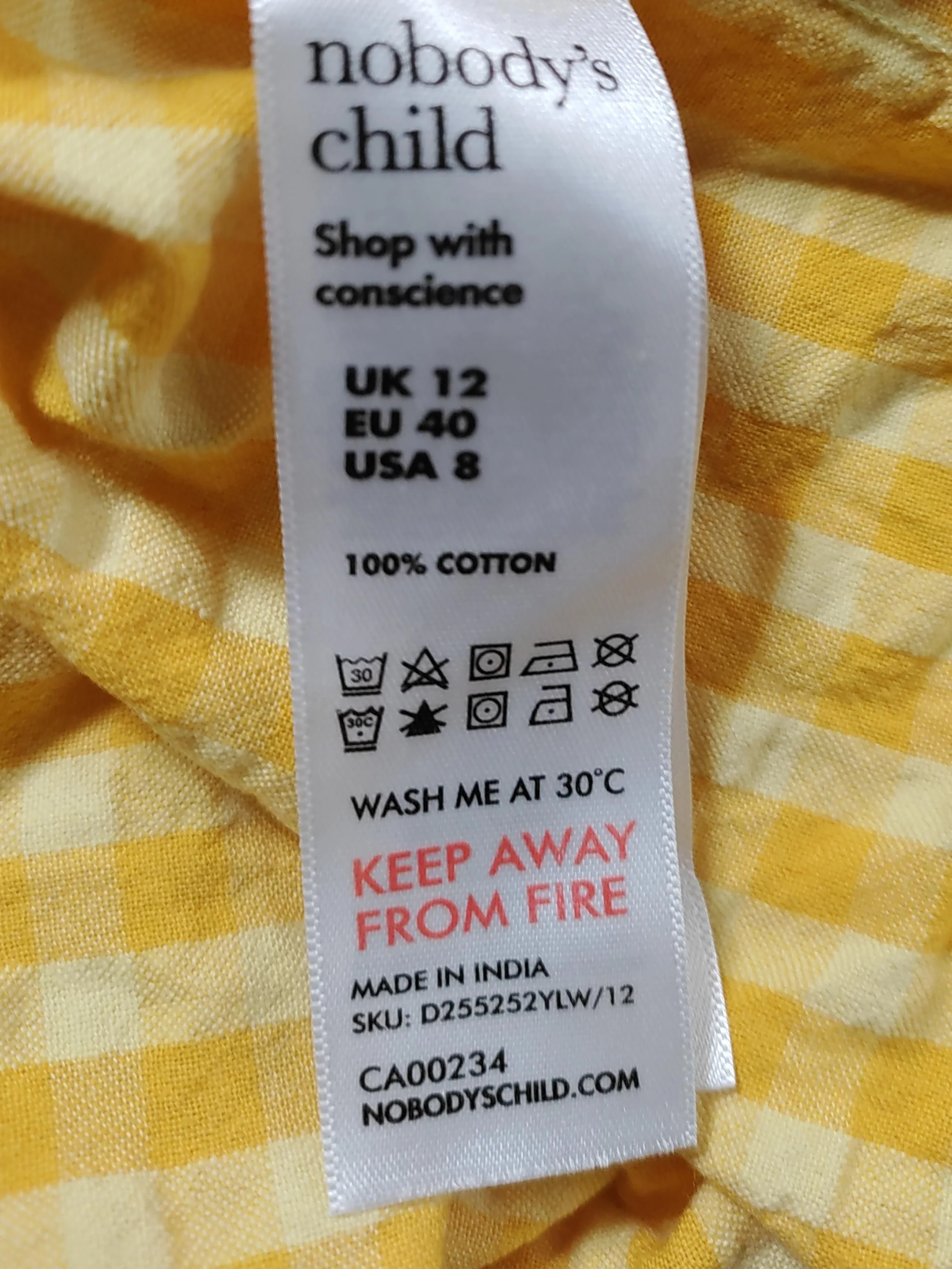 Nobody's Child Maxi Dress UK12 in Yellow - Image 6