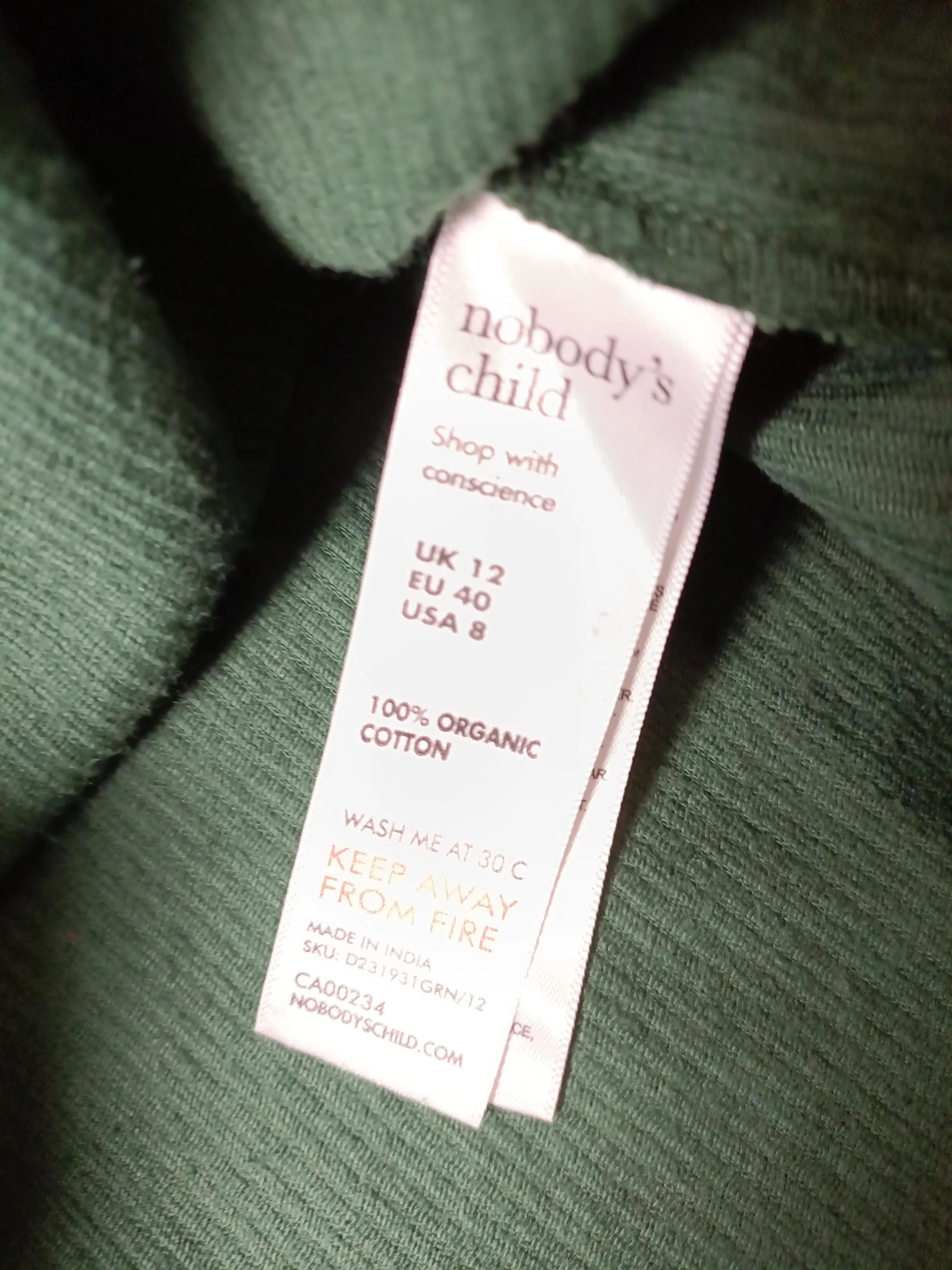 Nobody's Child Pinafore/Dungaree Mini Dress UK12 in Green - Image 6