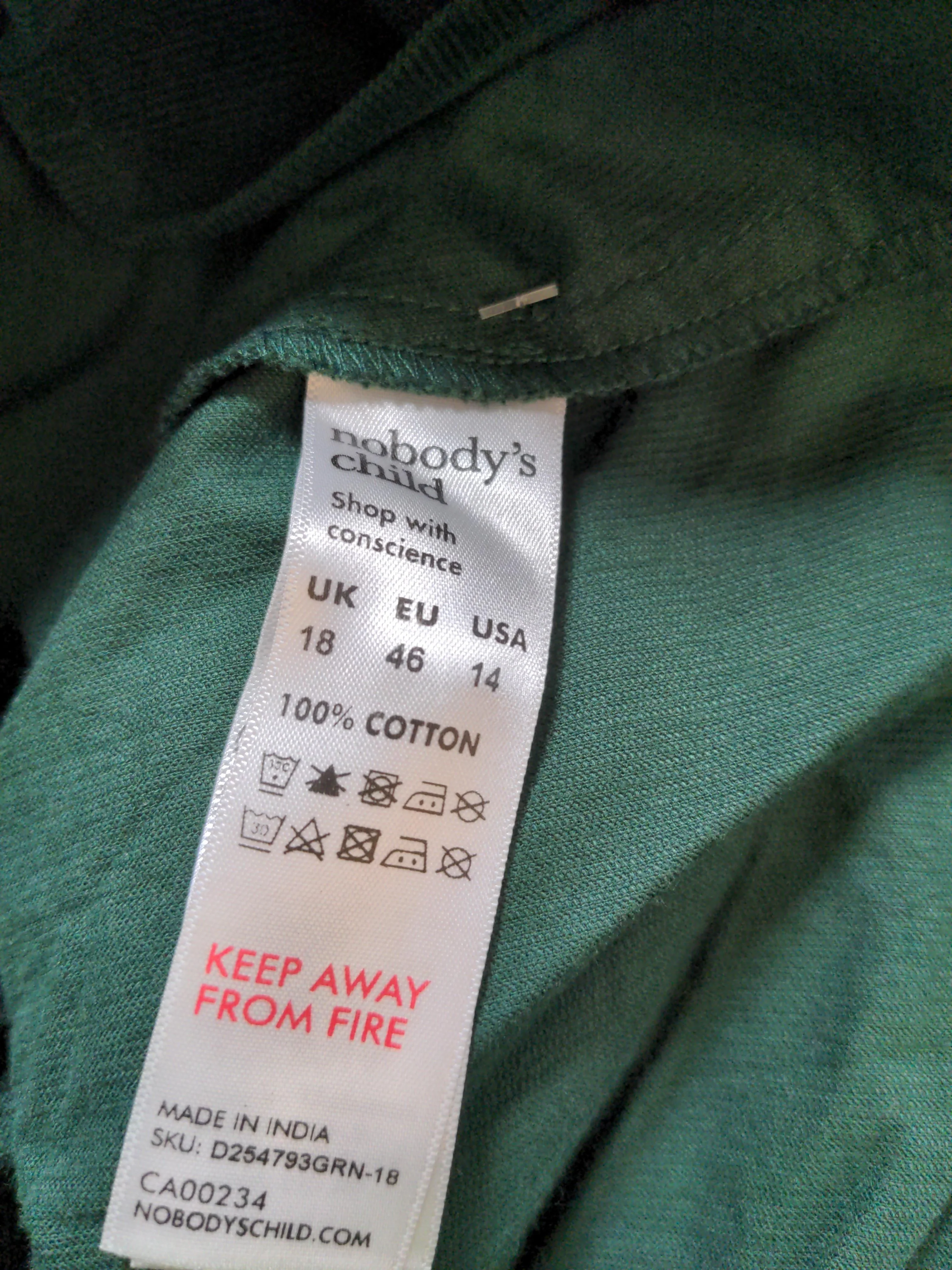 Nobody's Child Pinafore/Dungaree Mini Dress UK18 in Green - Image 6