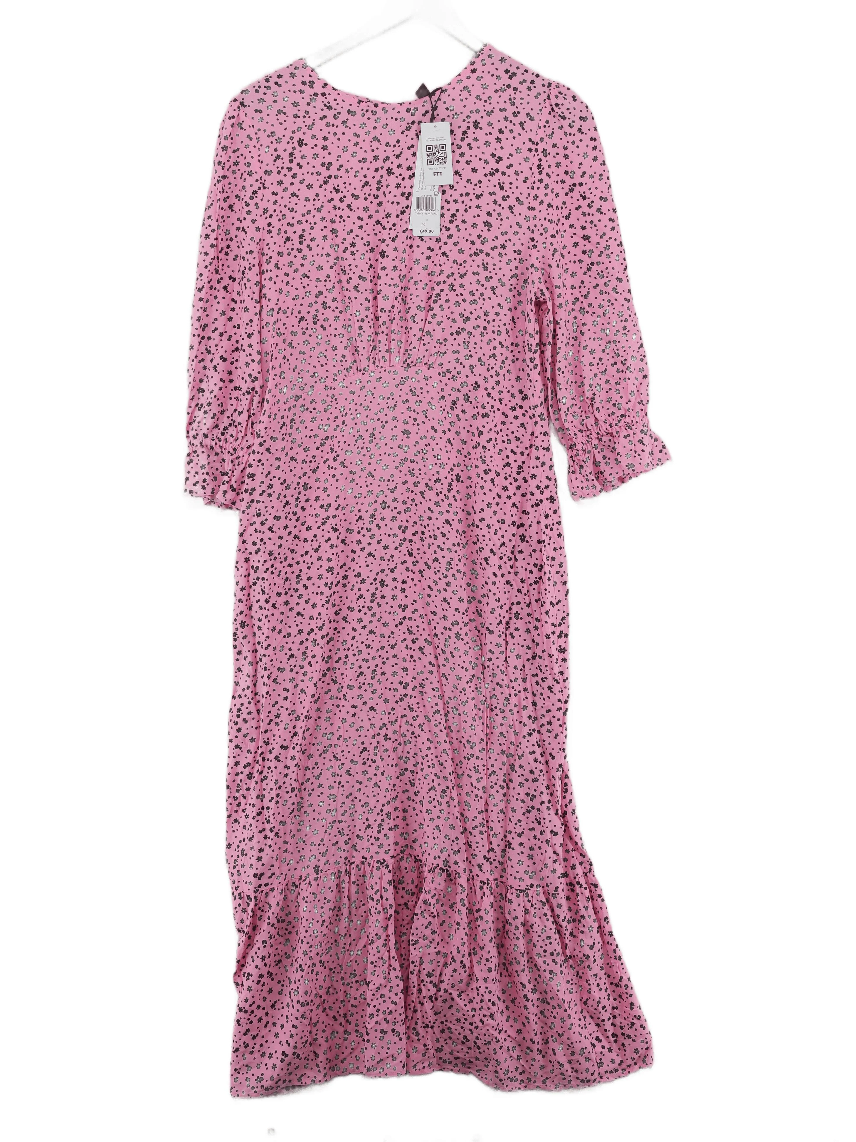 Nobody's Child Shirt Midi Dress UK12 in Pink