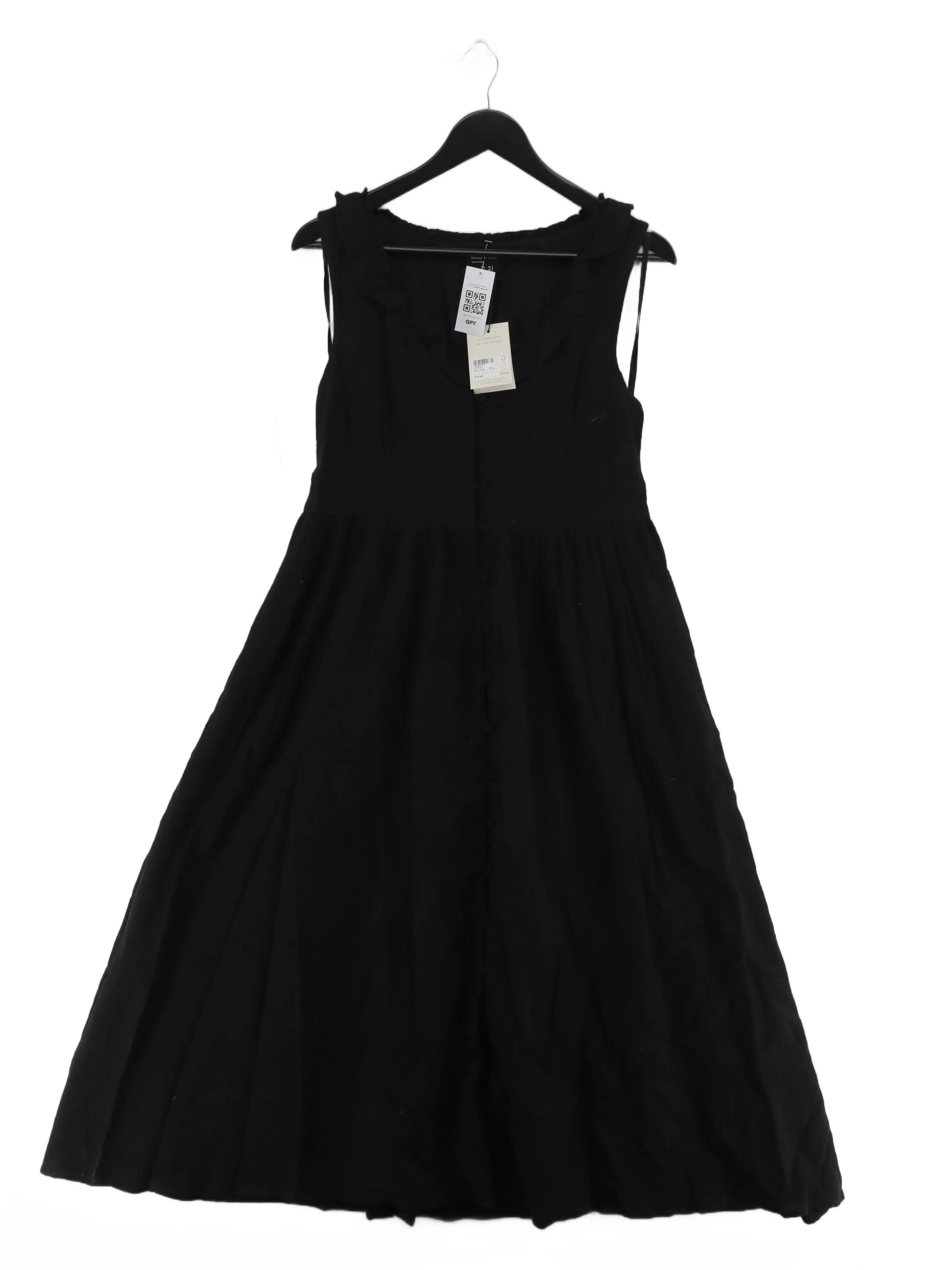 Nobody's Child Shirt Midi Dress UK14 in Black