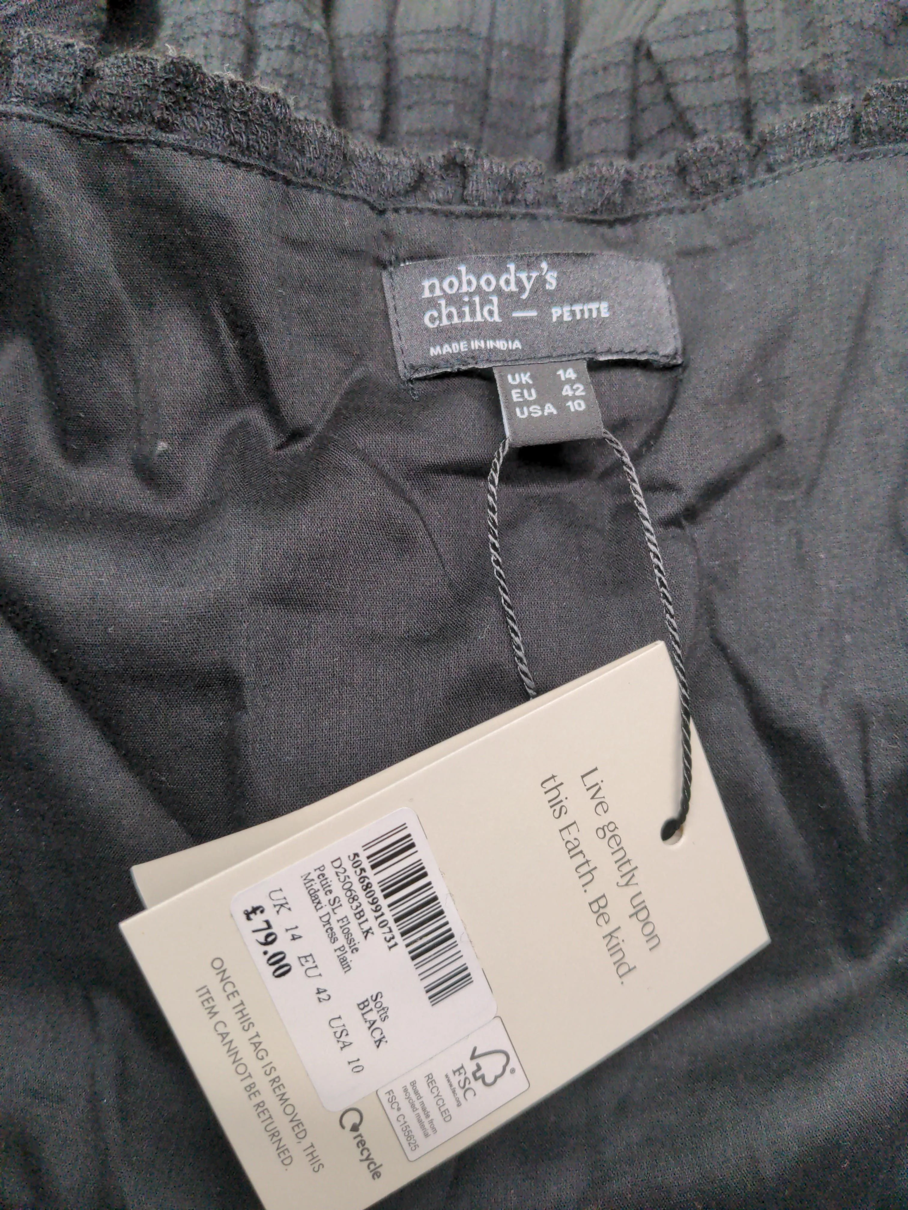 Nobody's Child Shirt Midi Dress UK14 in Black - Image 5