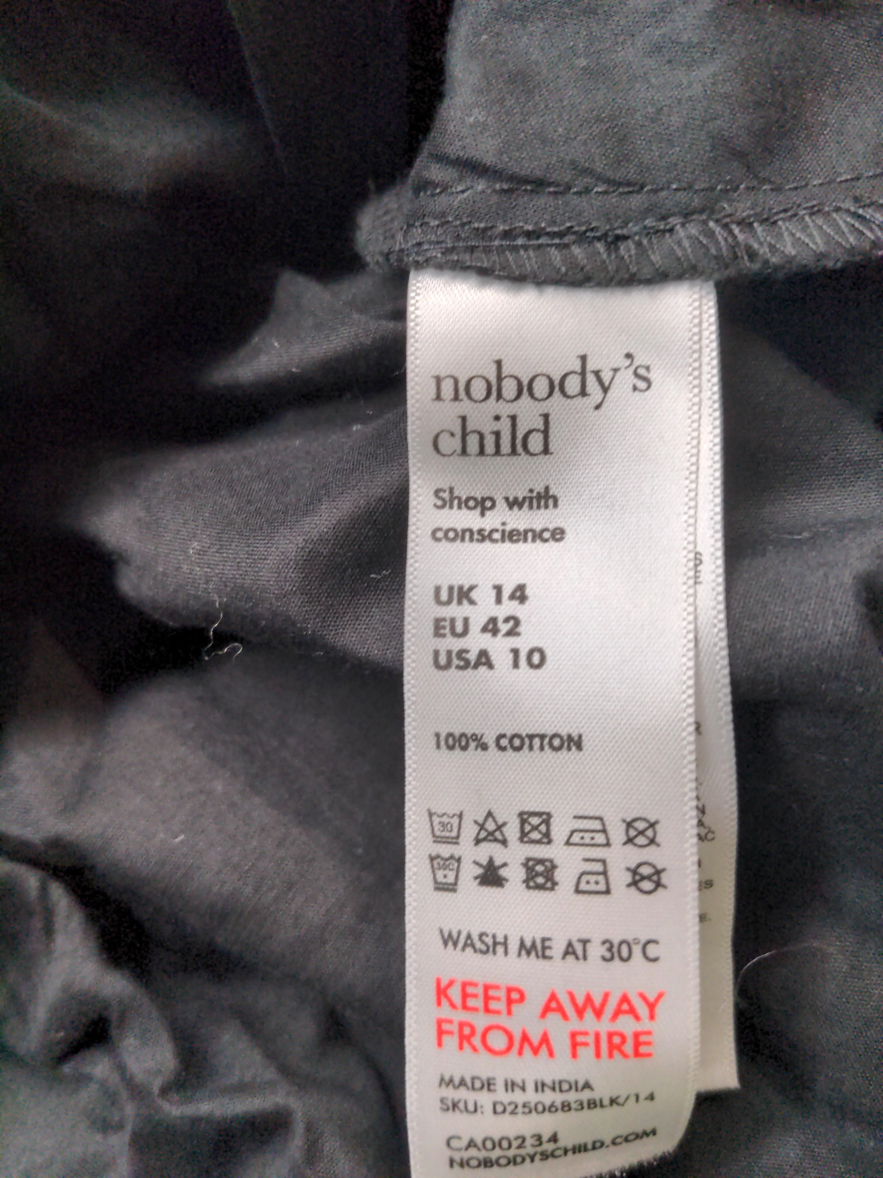 Nobody's Child Shirt Midi Dress UK14 in Black - Image 6