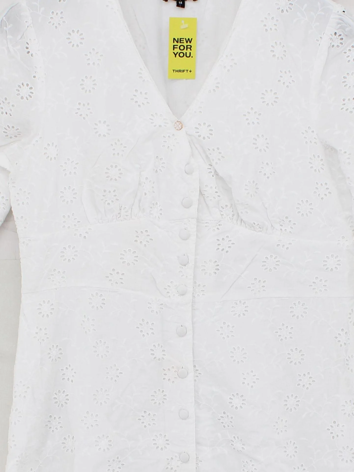 Nobody's Child Shirt Midi Dress UK14 in White - Image 3