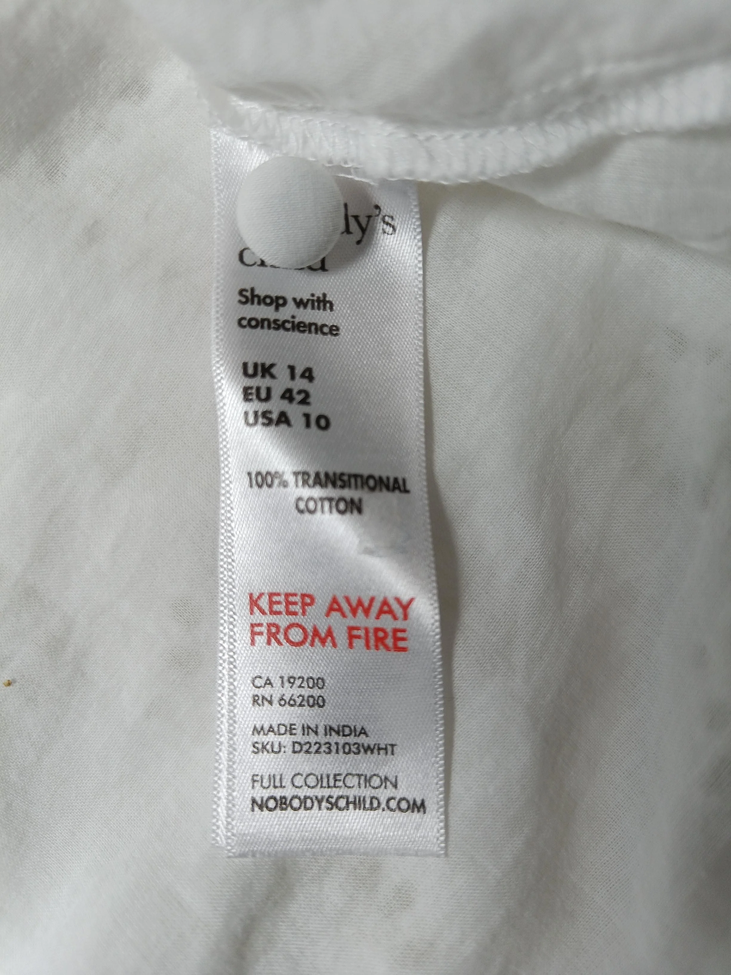 Nobody's Child Shirt Midi Dress UK14 in White - Image 6