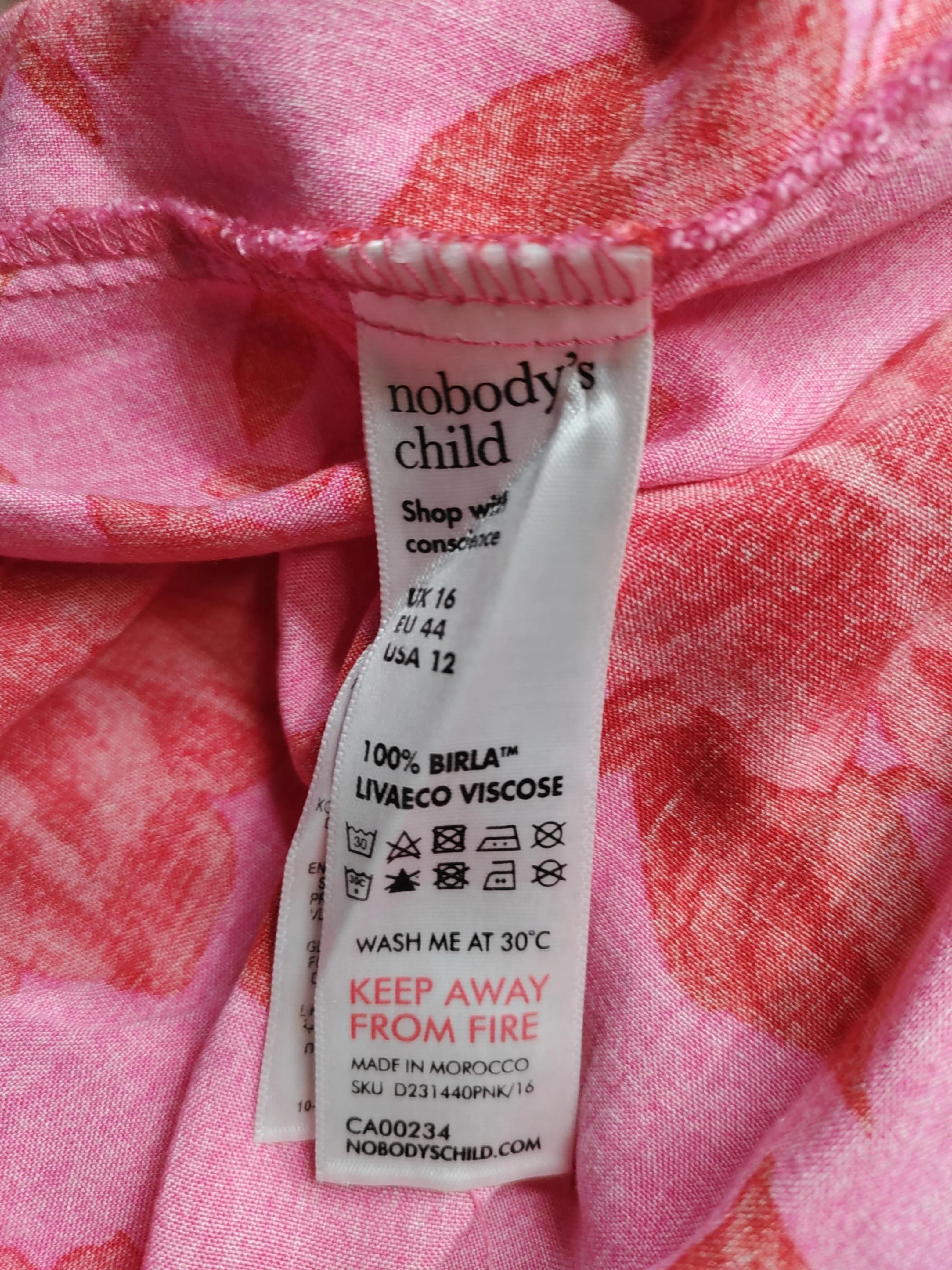 Nobody's Child Shirt Midi Dress UK16 in Pink - Image 6