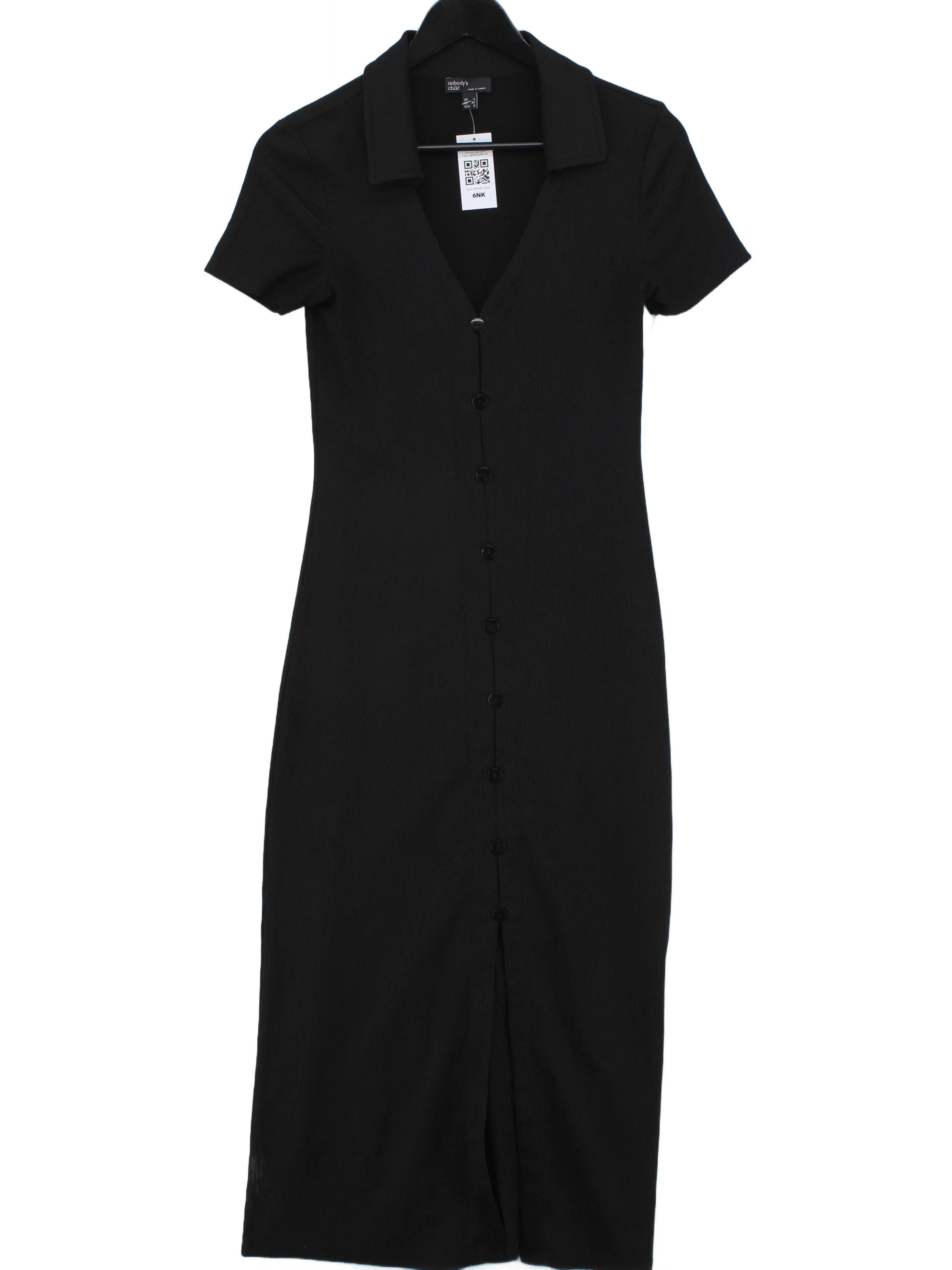 Nobody's Child Shirt Midi Dress UK4 in Black