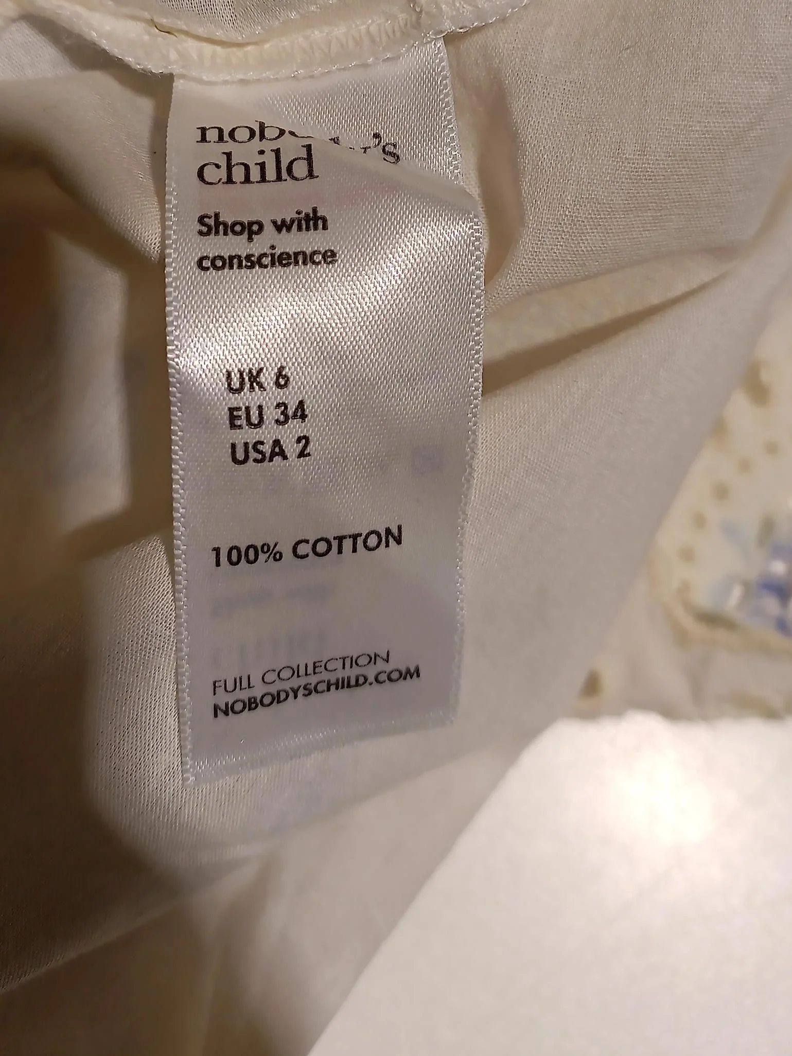 Nobody's Child Shirt Midi Dress UK6 in Cream - Image 6
