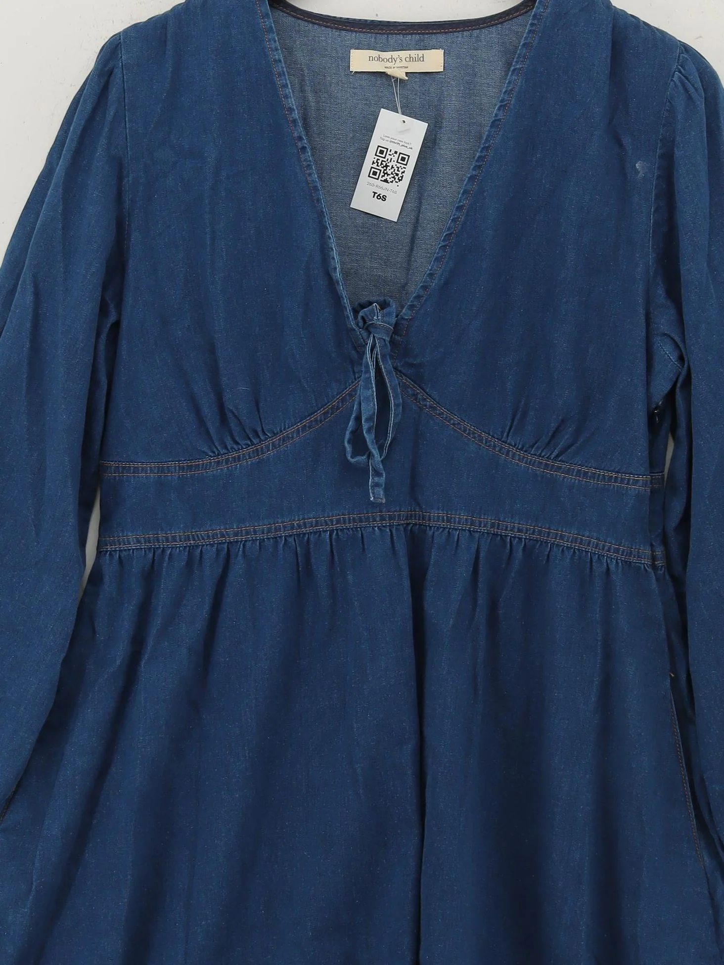Nobody's Child Shirt Mini Dress UK14 in Blue - Image 3