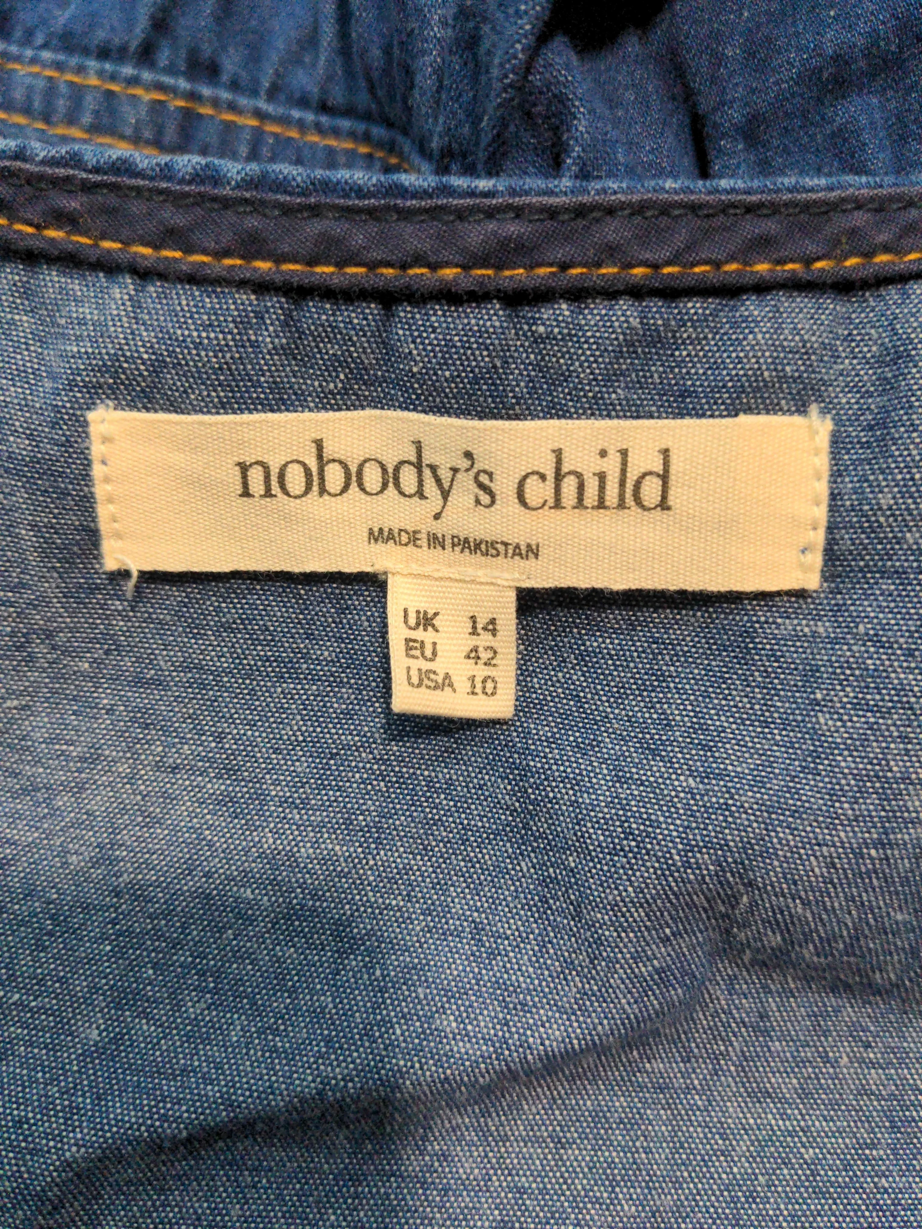 Nobody's Child Shirt Mini Dress UK14 in Blue - Image 6