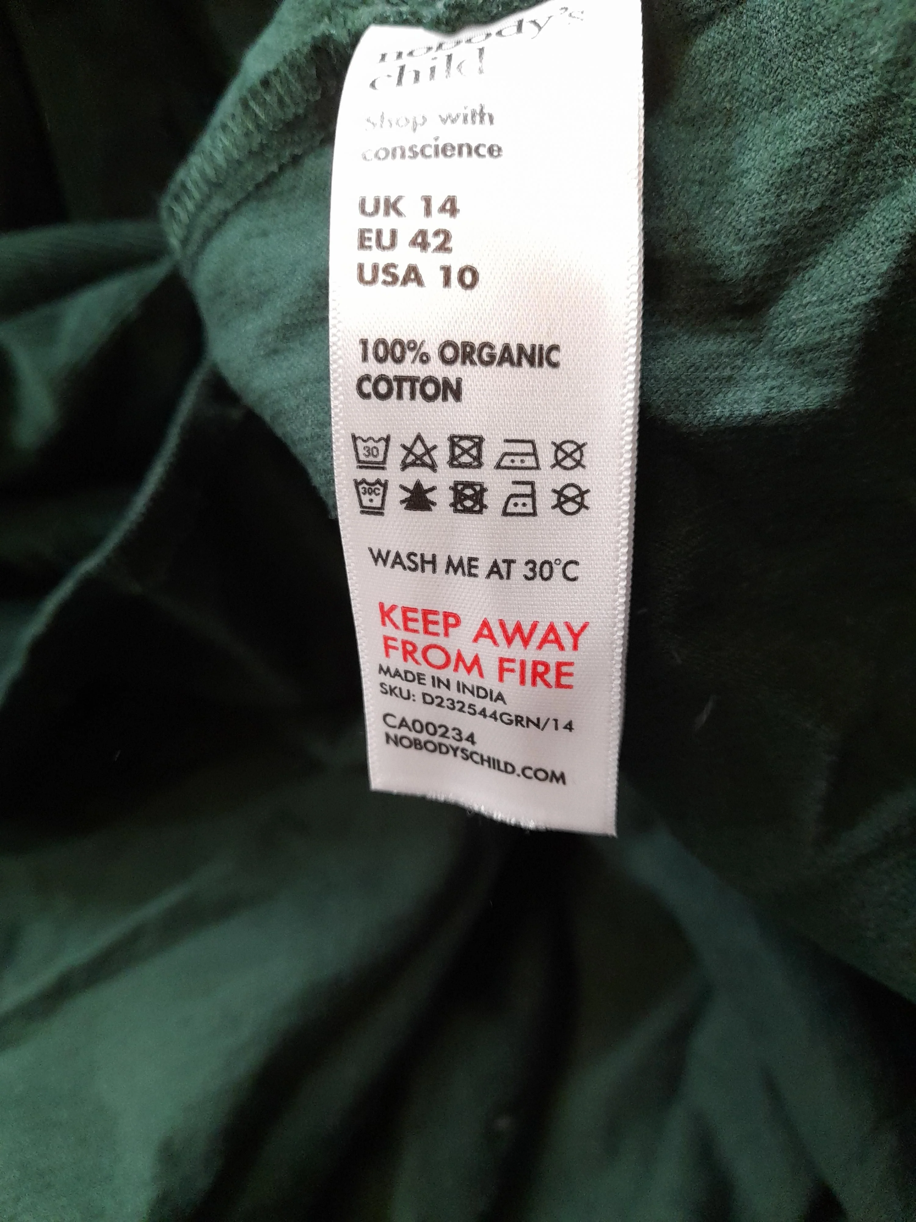 Nobody's Child Skater Mini Dress UK14 in Green - Image 6