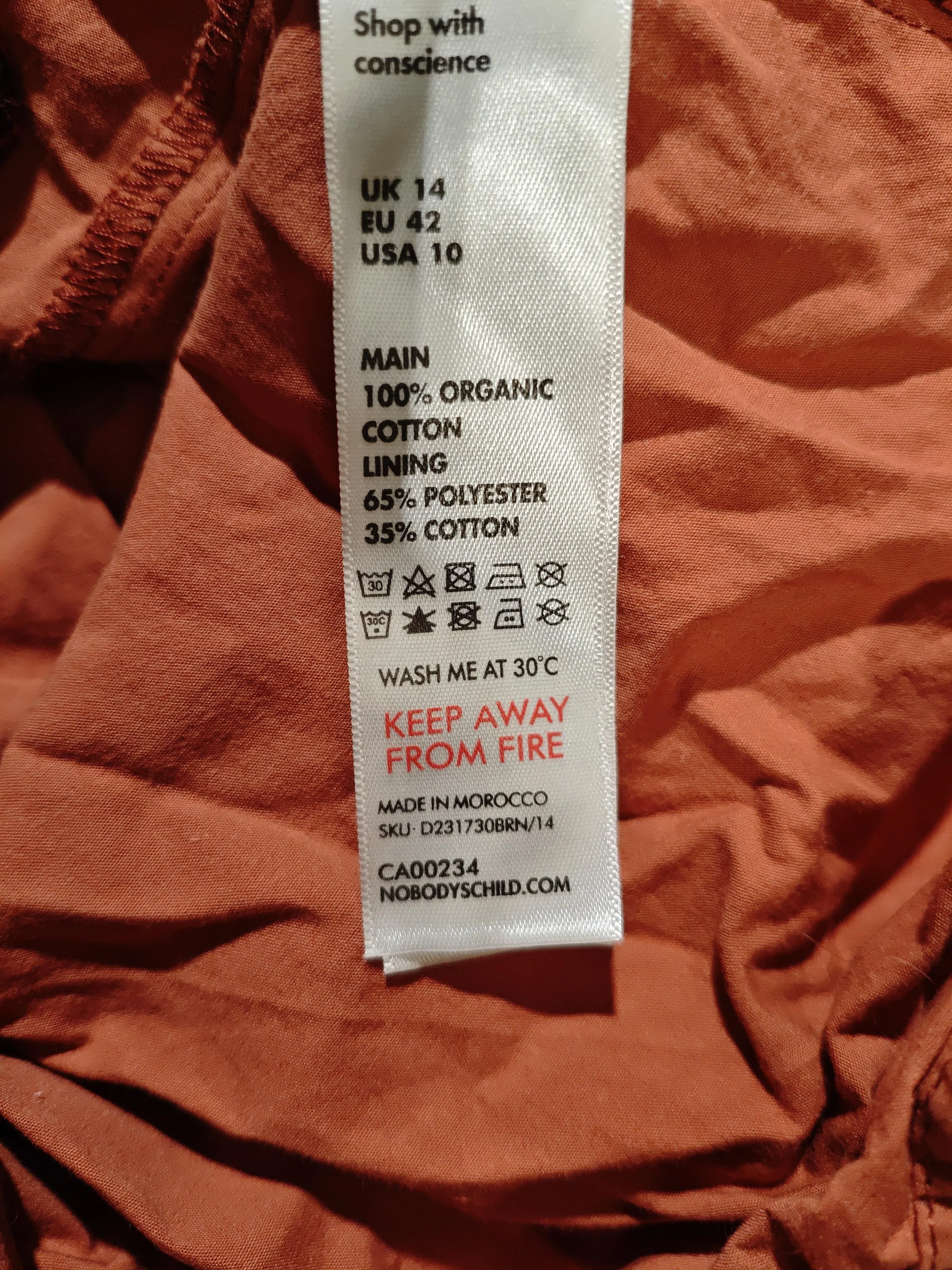 Nobody's Child T-Shirt Midi Dress UK14 in Orange - Image 6