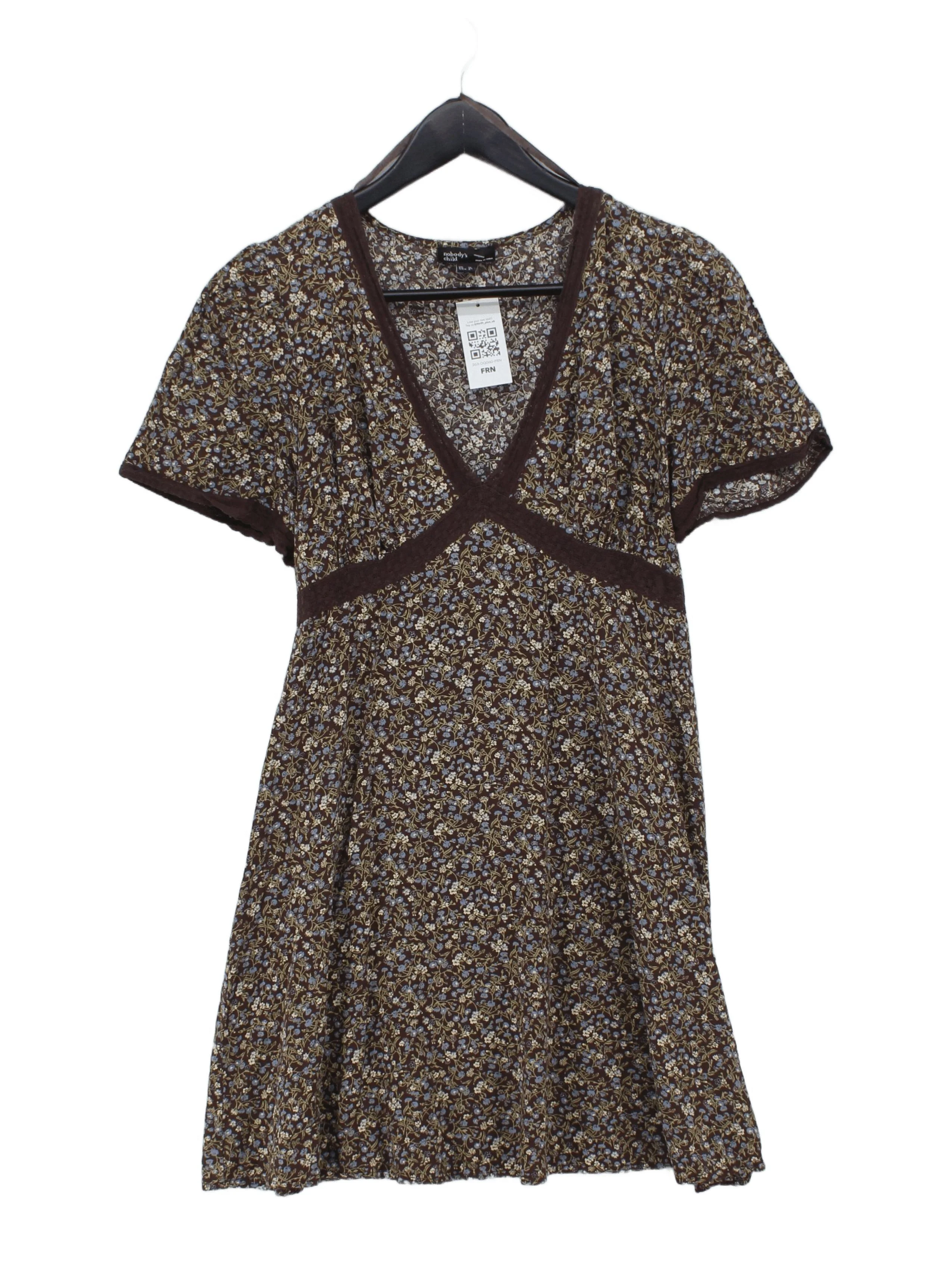 Nobody's Child T-Shirt Mini Dress UK12 in Brown