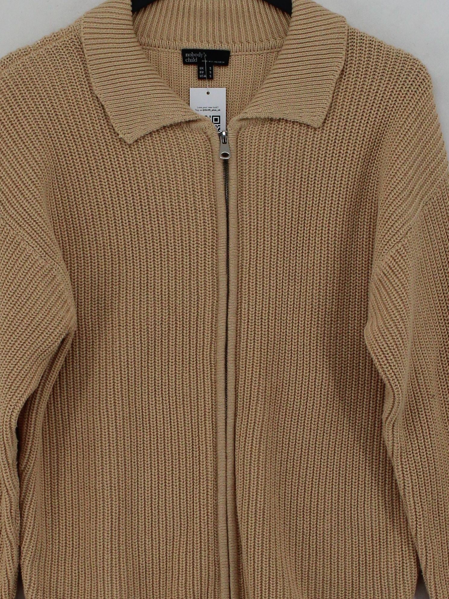 Nobody's Child Women's Cardigan S Tan 100% Cotton Collared Cardigan - Image 3