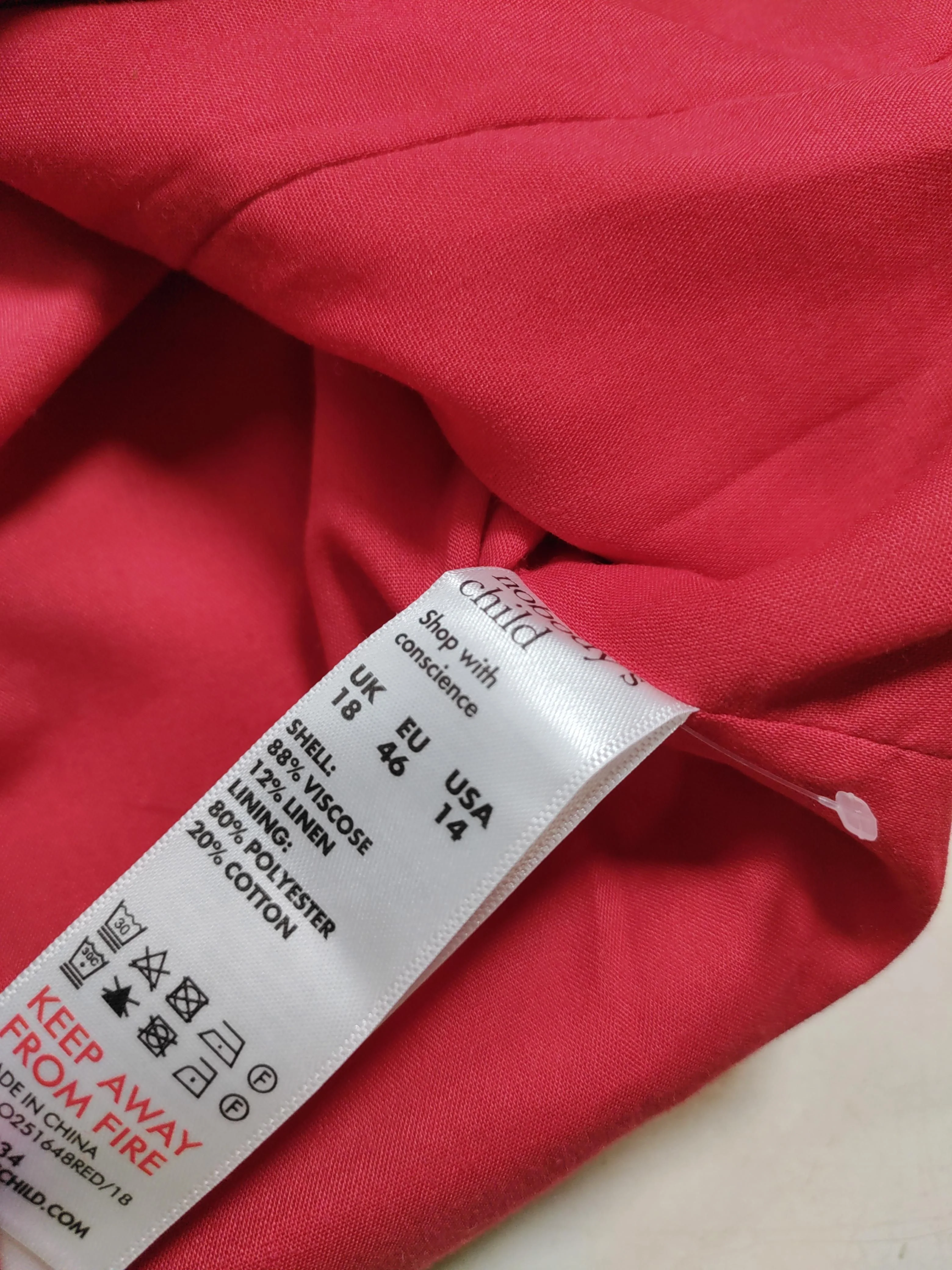 Nobody's Child Women's Coat UK 18 Red Viscose - Image 6