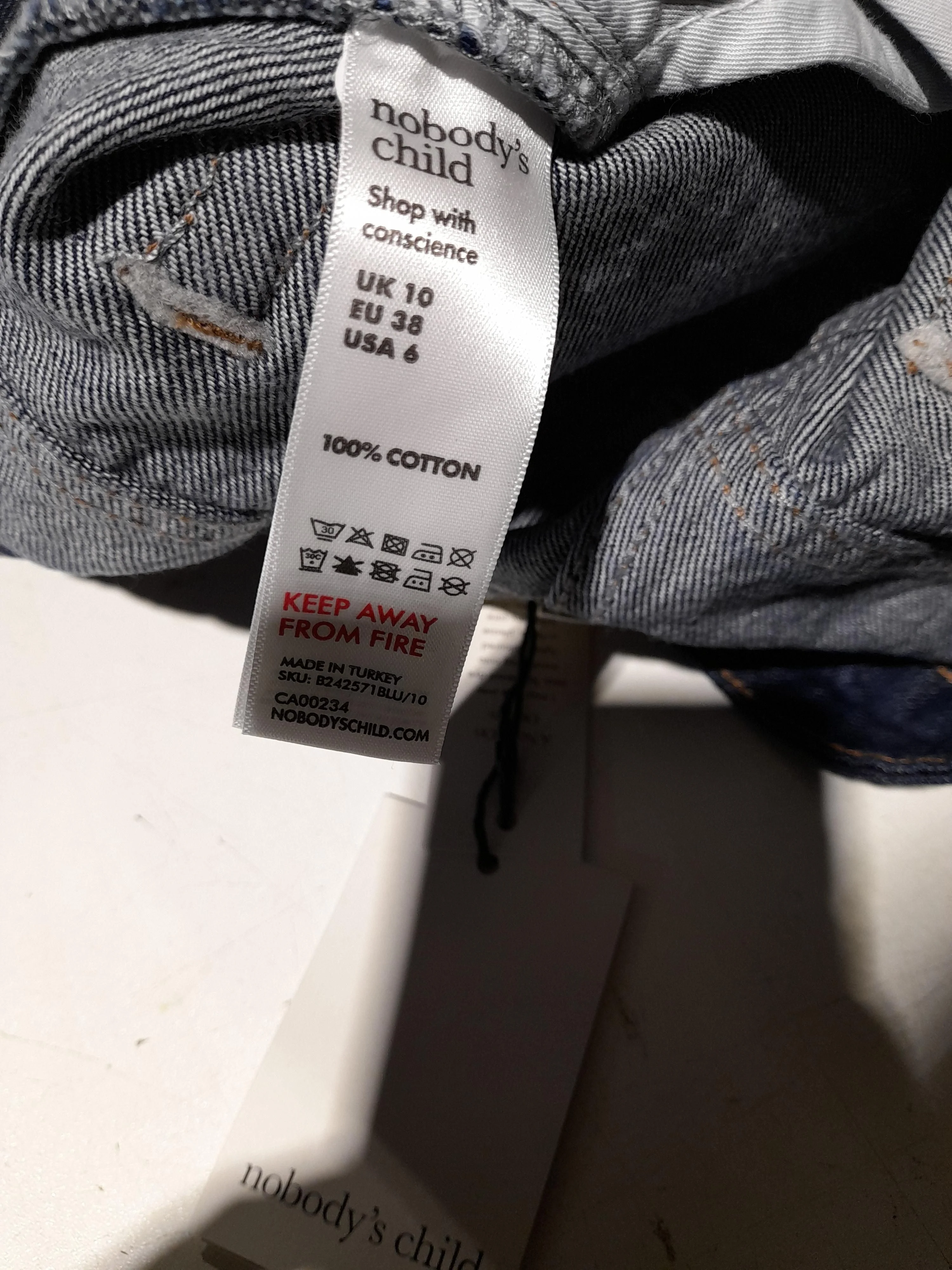 Nobody's Child Women's Jeans UK 10 Blue 100% Cotton Straight New with tags - Image 6
