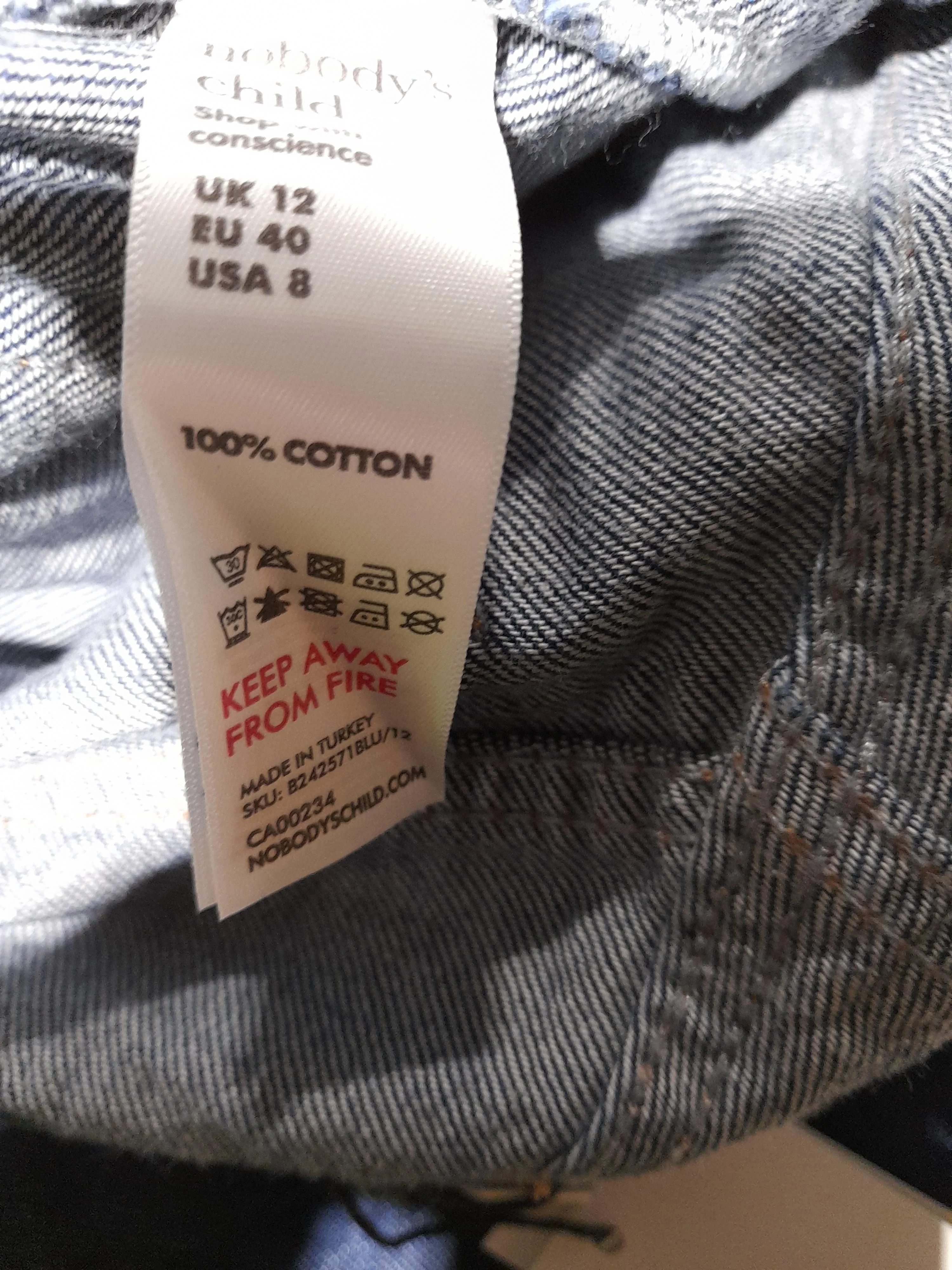 Nobody's Child Women's Jeans UK 12 Blue 100% Cotton Straight New with tags - Image 6