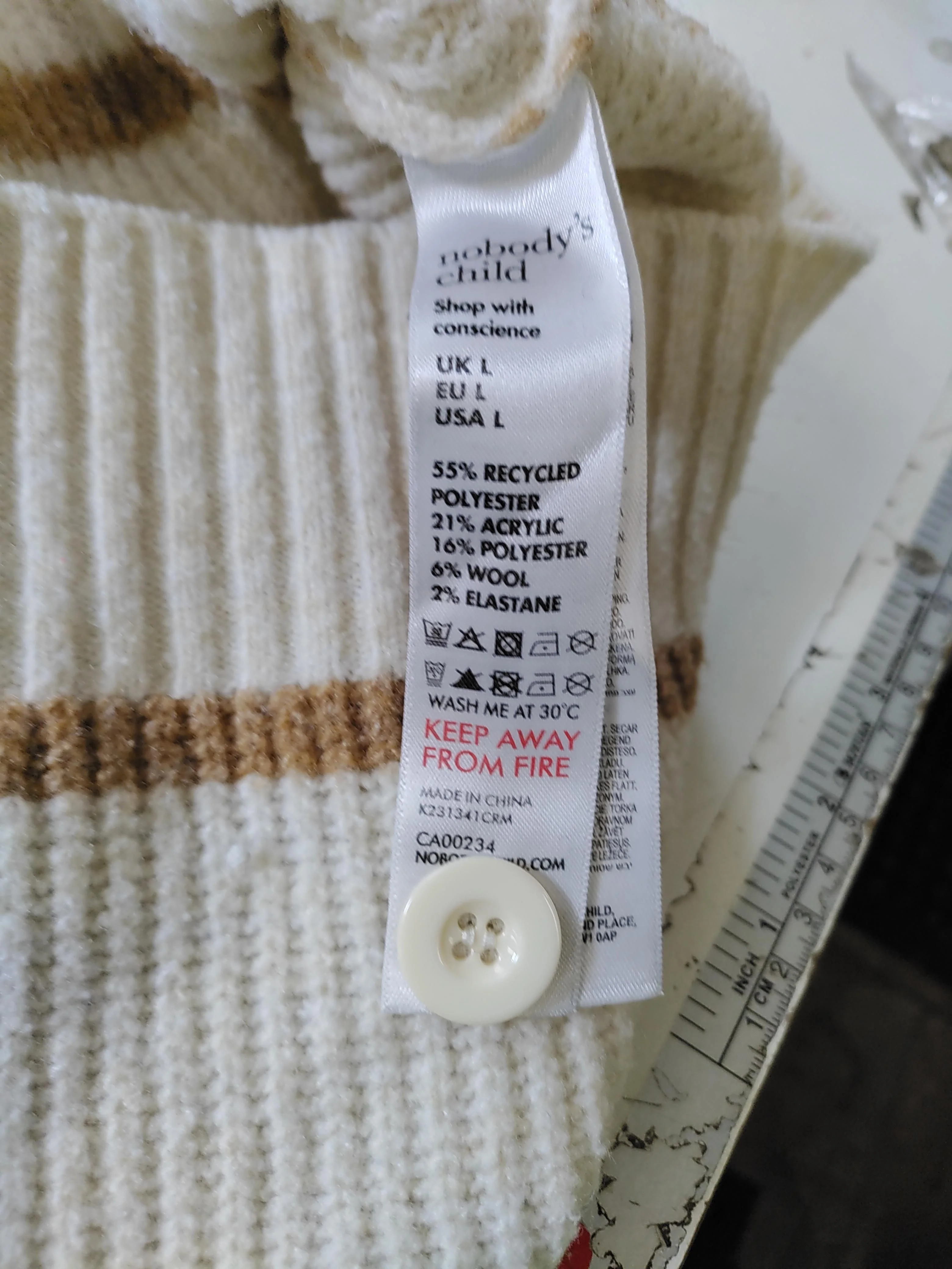 Nobody's Child Women's Jumper L Cream Polyester - Image 6