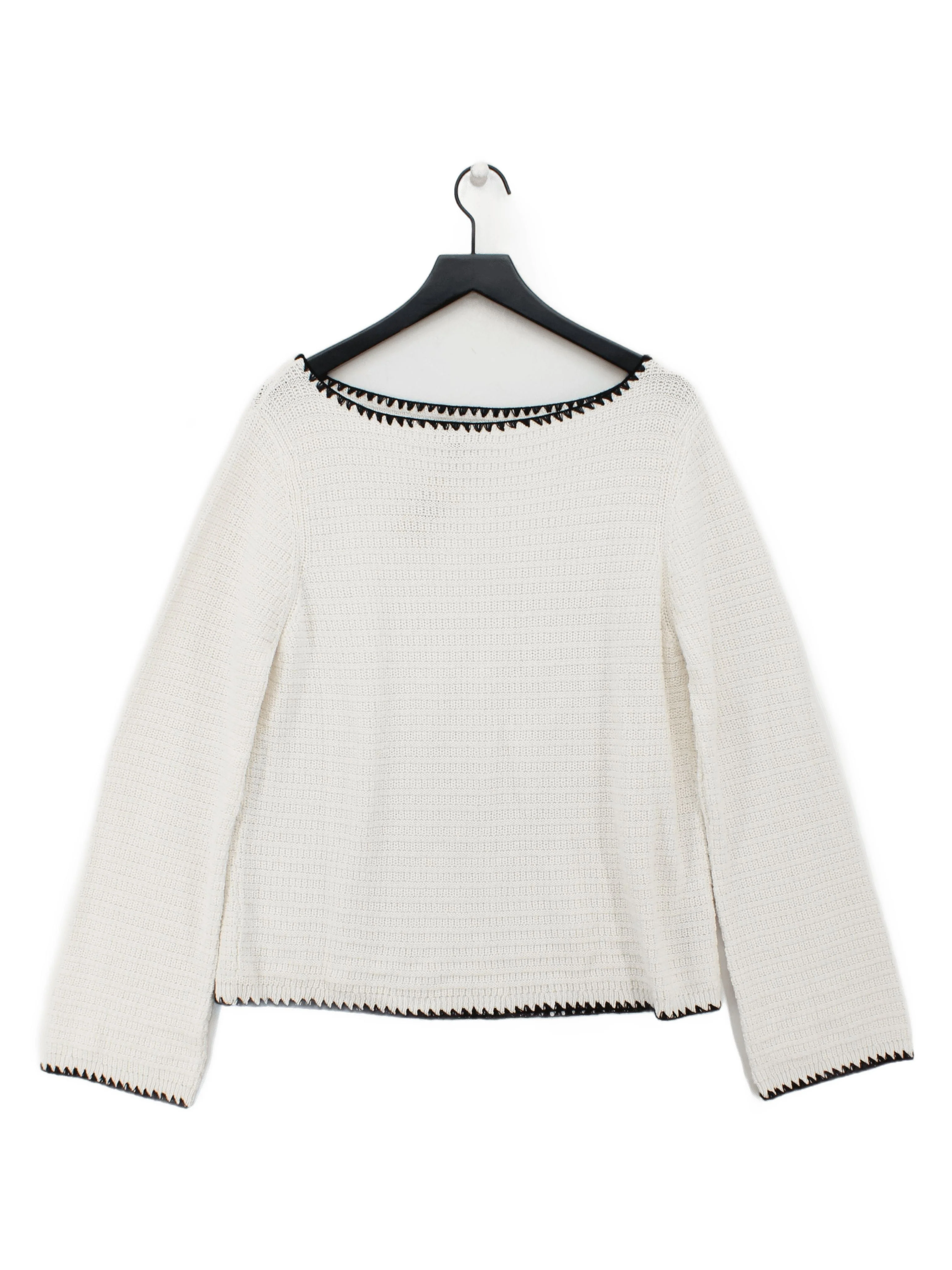 Nobody's Child Women's Jumper L Cream Polyester with Cotton Square Neck Pullover
