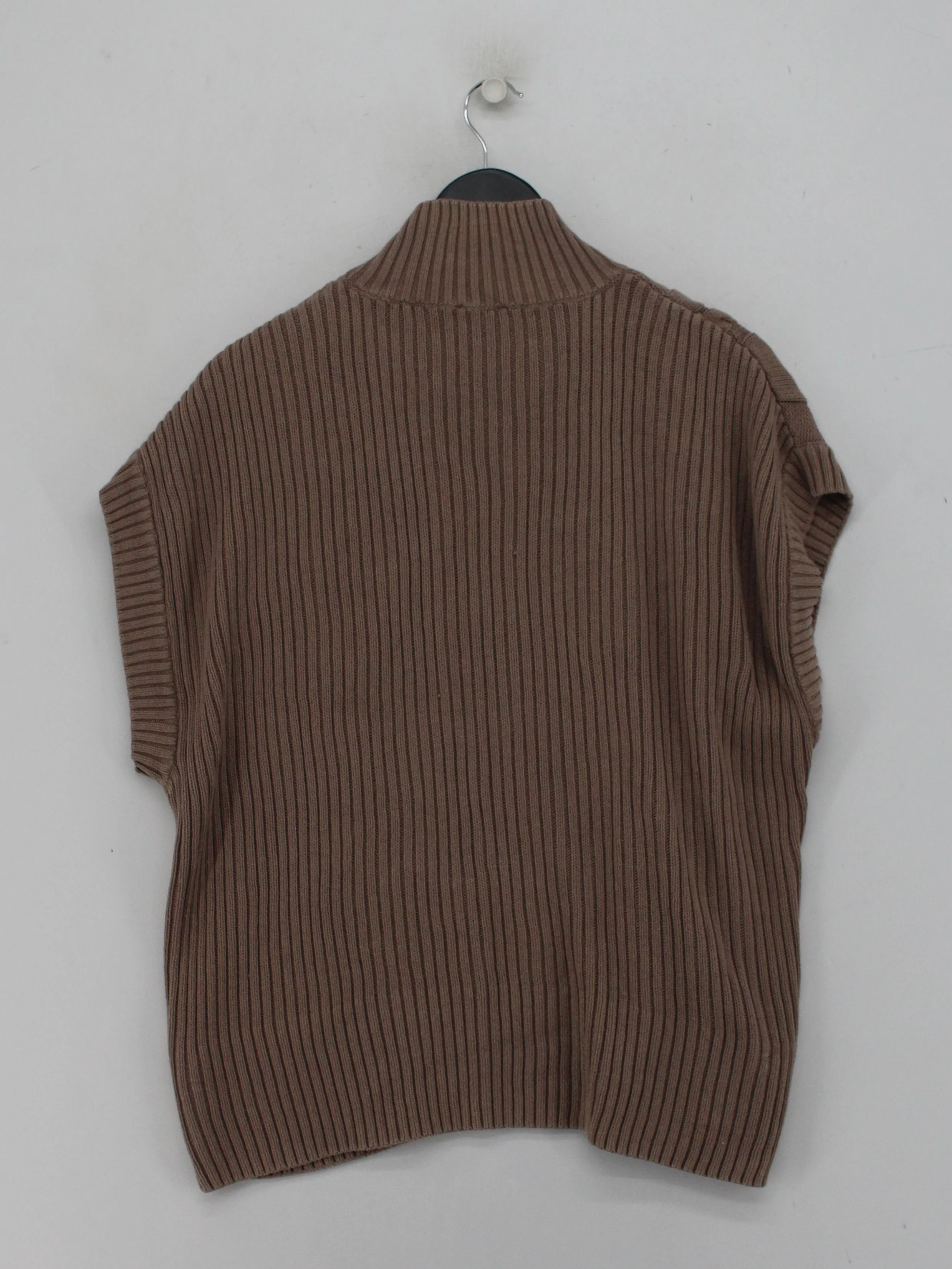 Nobody's Child Women's Jumper M Tan 100% Cotton High Neck Vest - Image 2