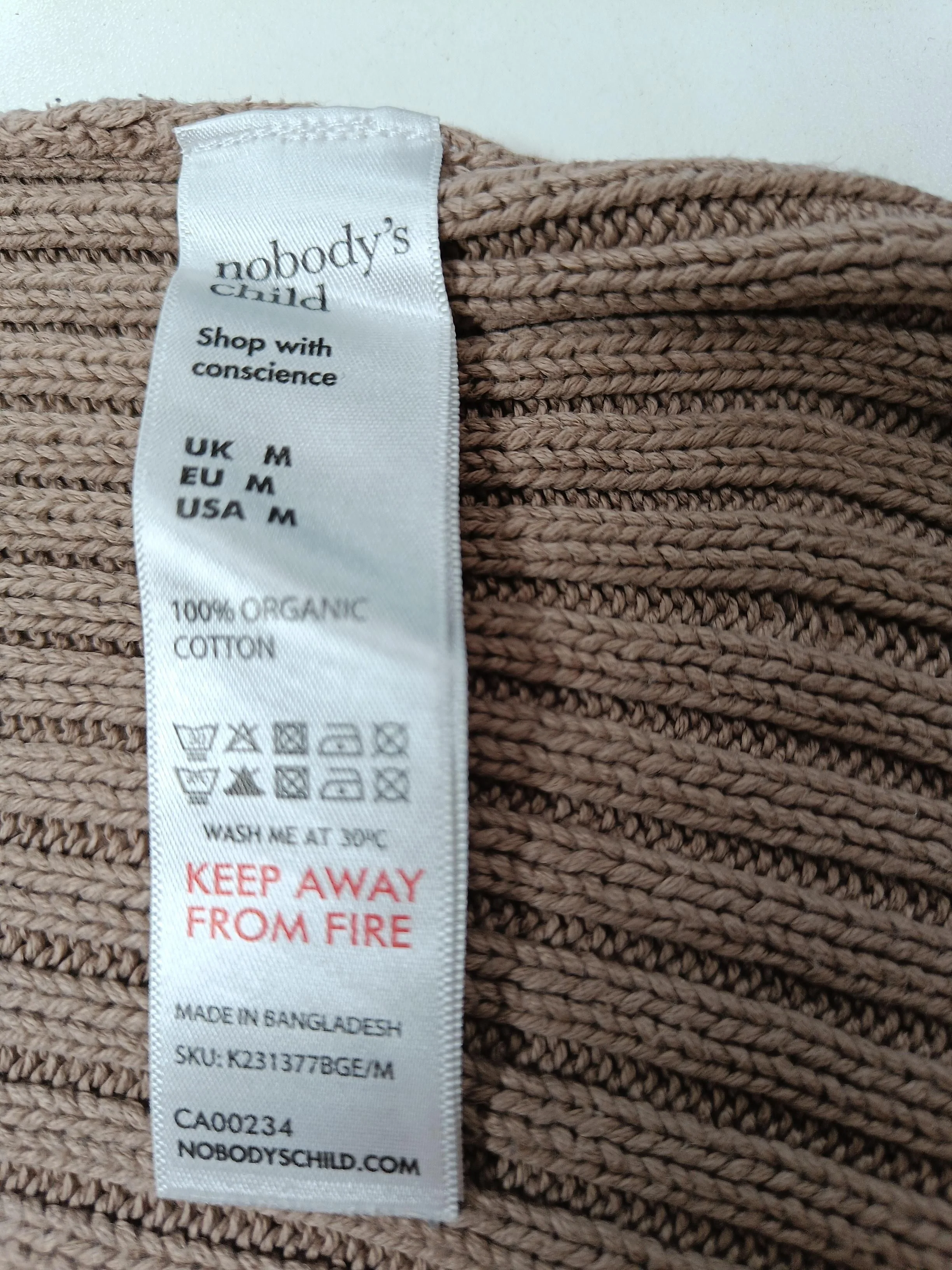 Nobody's Child Women's Jumper M Tan 100% Cotton High Neck Vest - Image 6