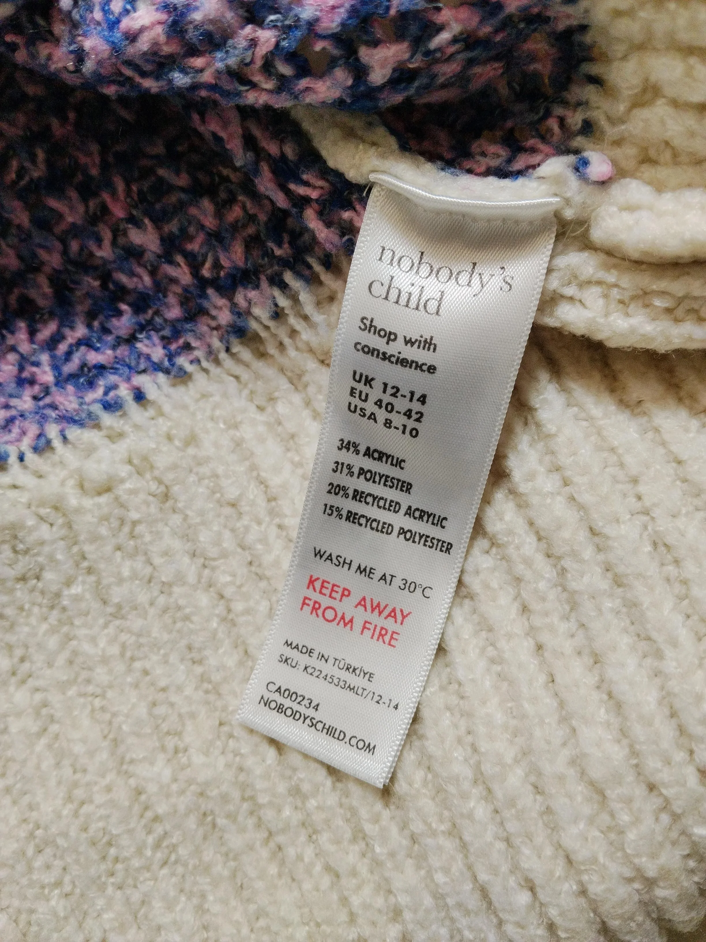 Nobody's Child Women's Jumper UK 12 Cream Acrylic with Polyester Pullover - Image 6