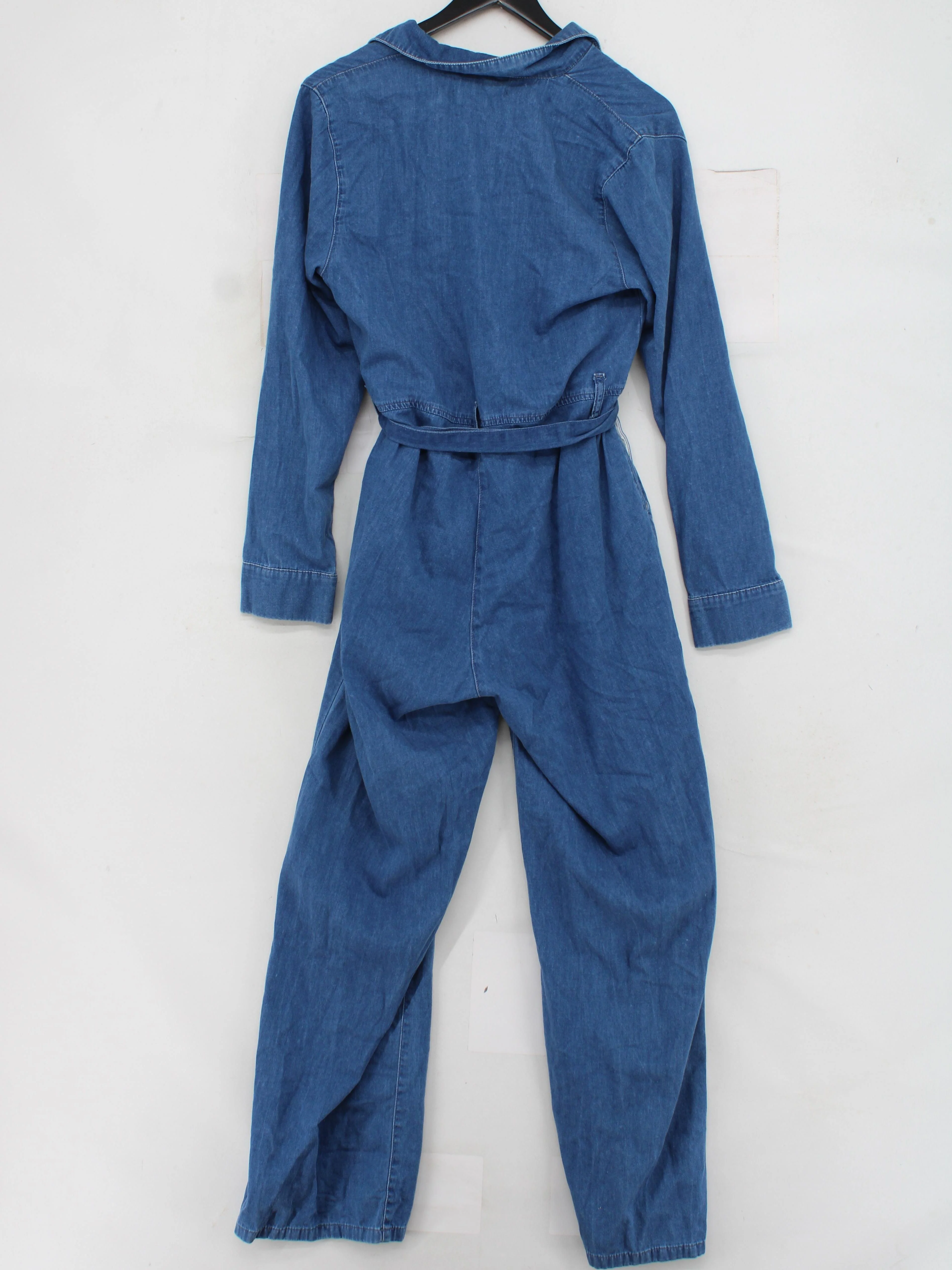 Nobody's Child Women's Jumpsuit UK 10 Blue 100% Cotton Wide-Leg Jumpsuit - Image 2