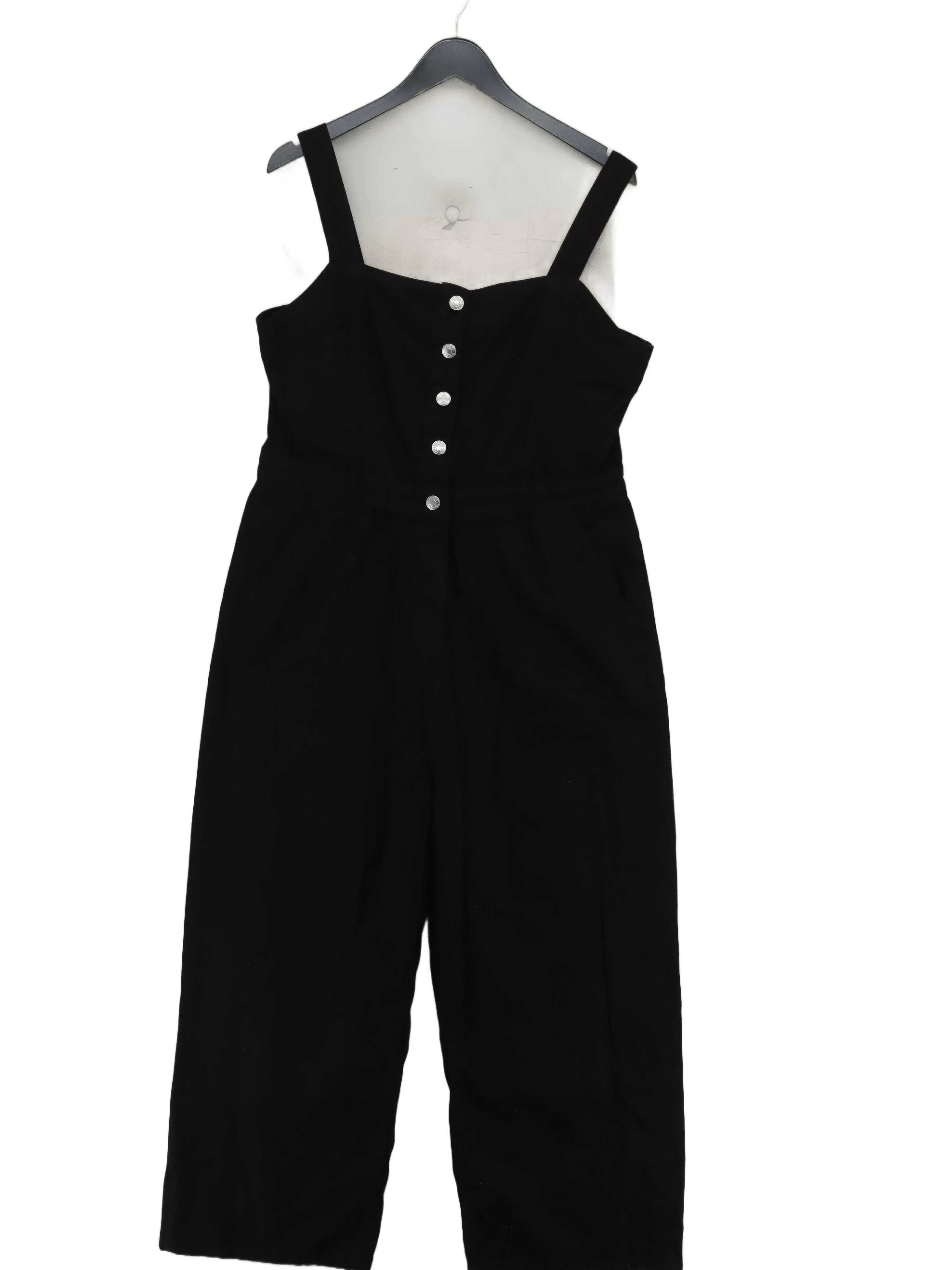 Nobody's Child Women's Jumpsuit UK 16 Black 100% Cotton Wide-Leg Jumpsuit