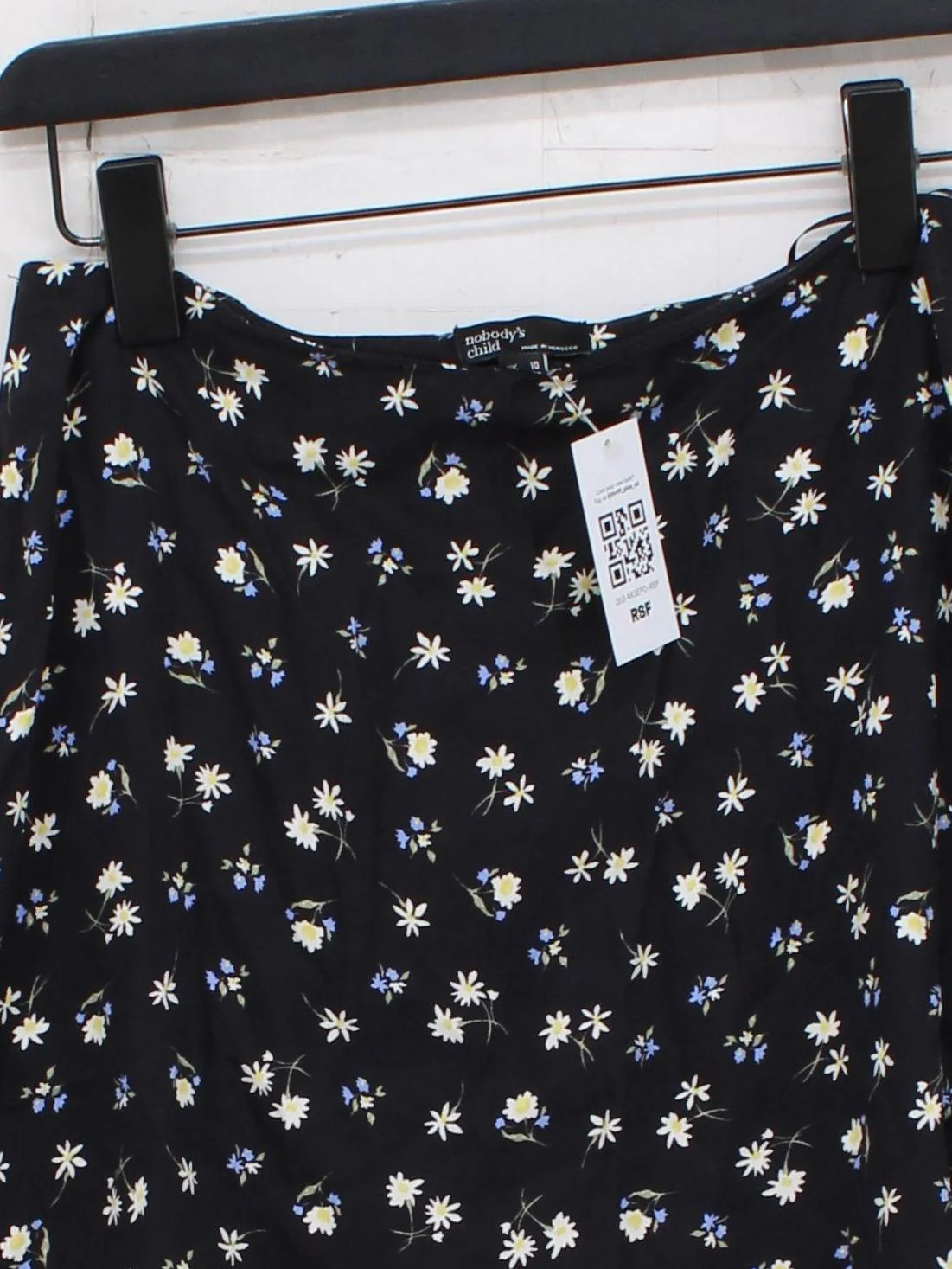 Nobody's Child Women's Mini Skirt M Black Floral 100% Viscose Short Mini - Image 3