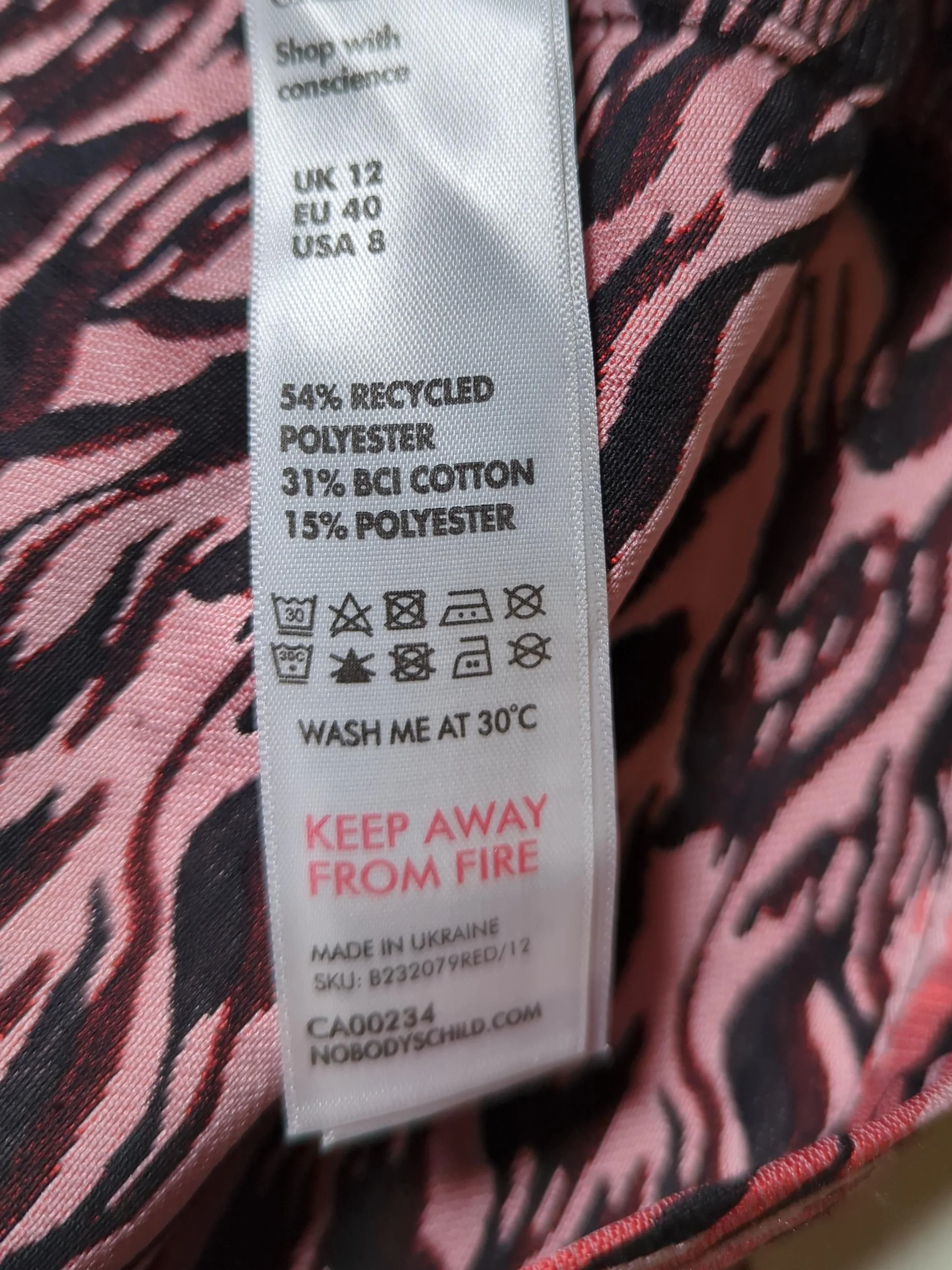 Nobody's Child Women's Mini Skirt UK 12 Red Polyester with Cotton Mini - Image 6