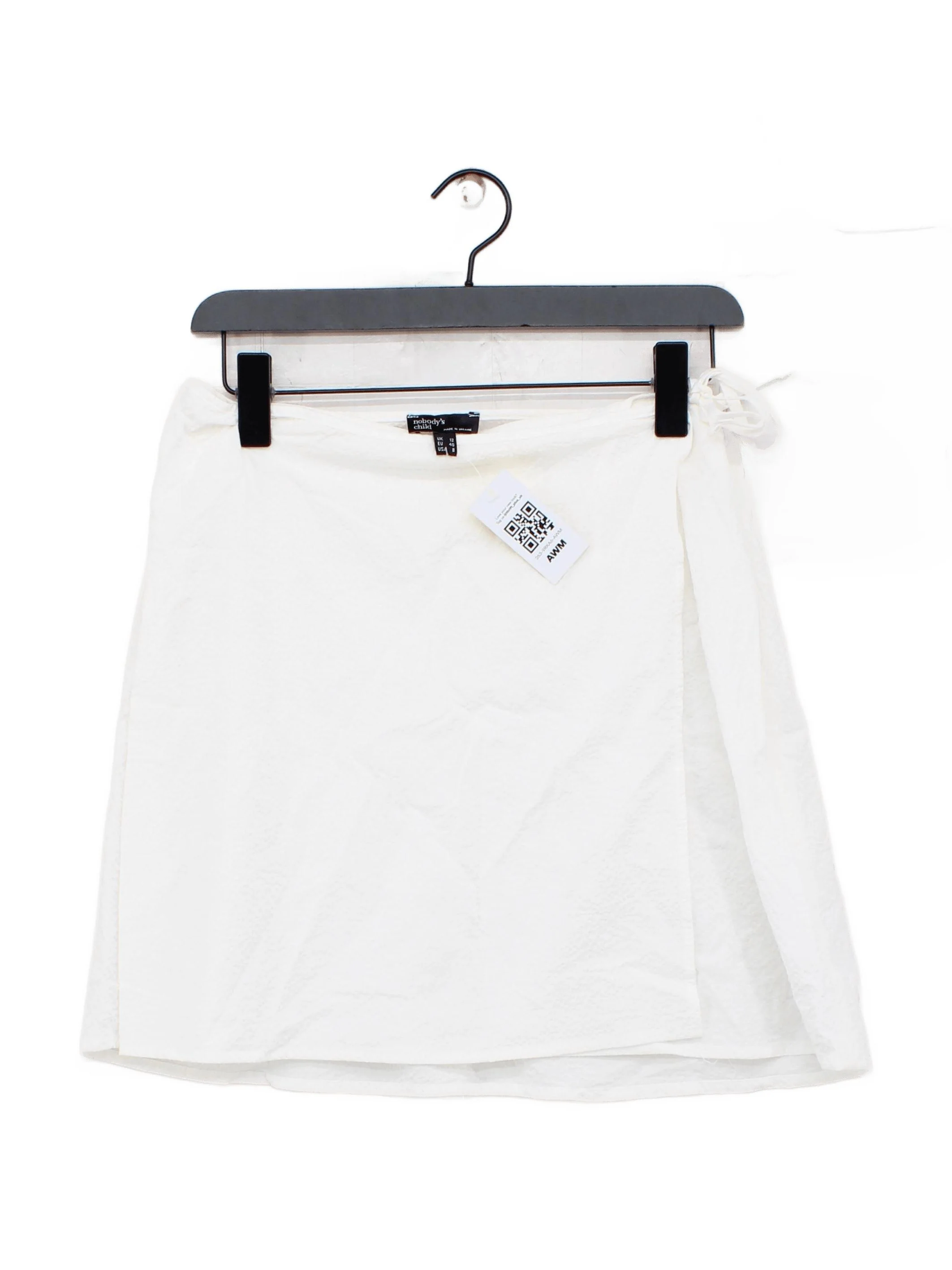 Nobody's Child Women's Mini Skirt UK 12 White Cotton with Viscose, Elastane Mini