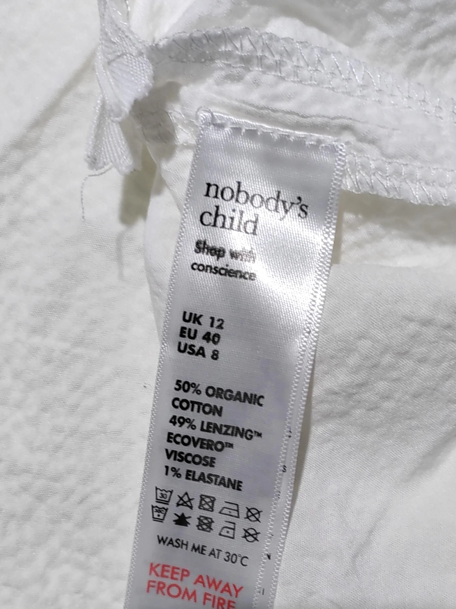 Nobody's Child Women's Mini Skirt UK 12 White Cotton with Viscose, Elastane Mini - Image 6