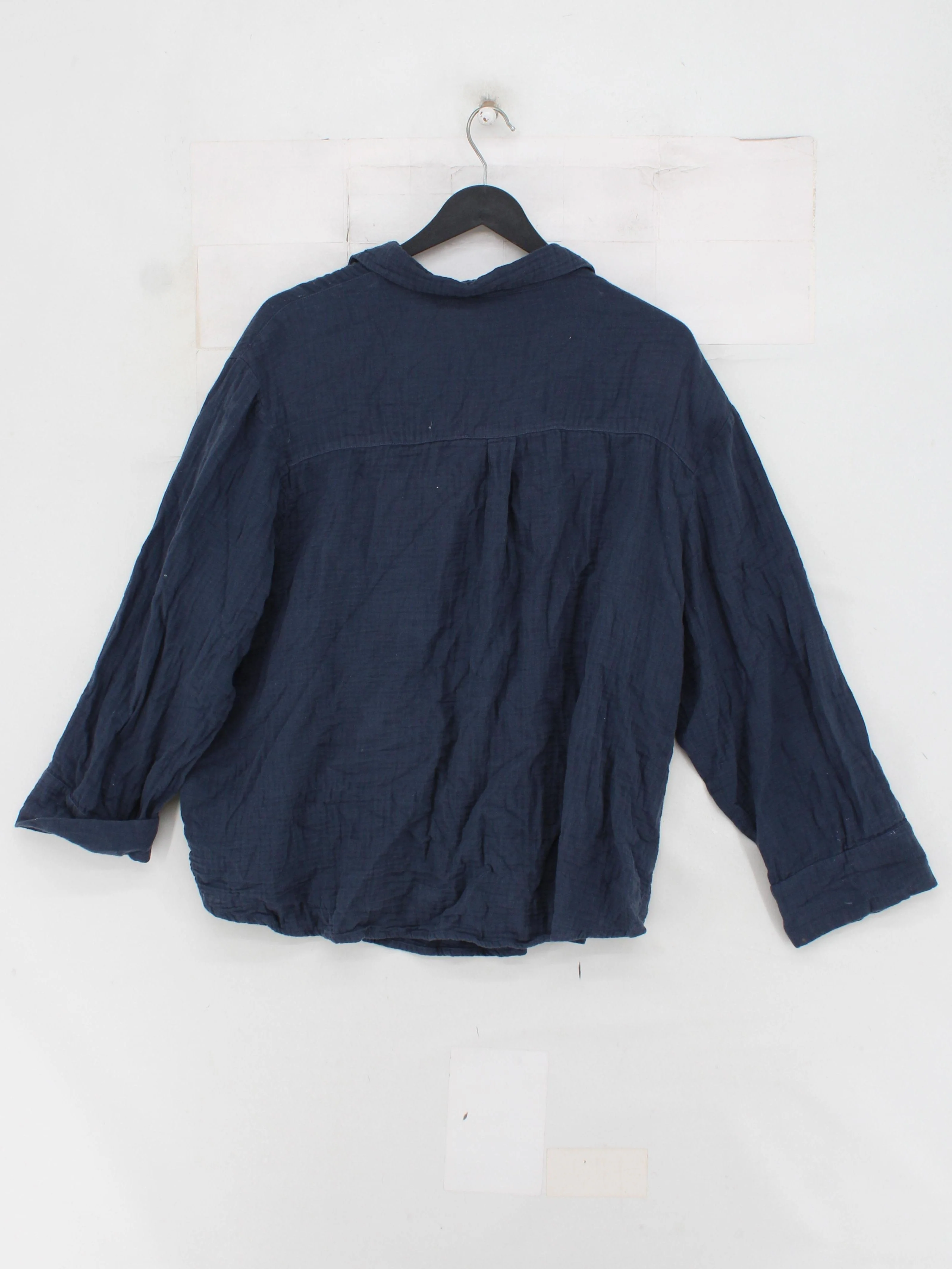 Nobody's Child Women's Shirt UK 14 Blue 100% Cotton Long Sleeve Collared Basic - Image 2