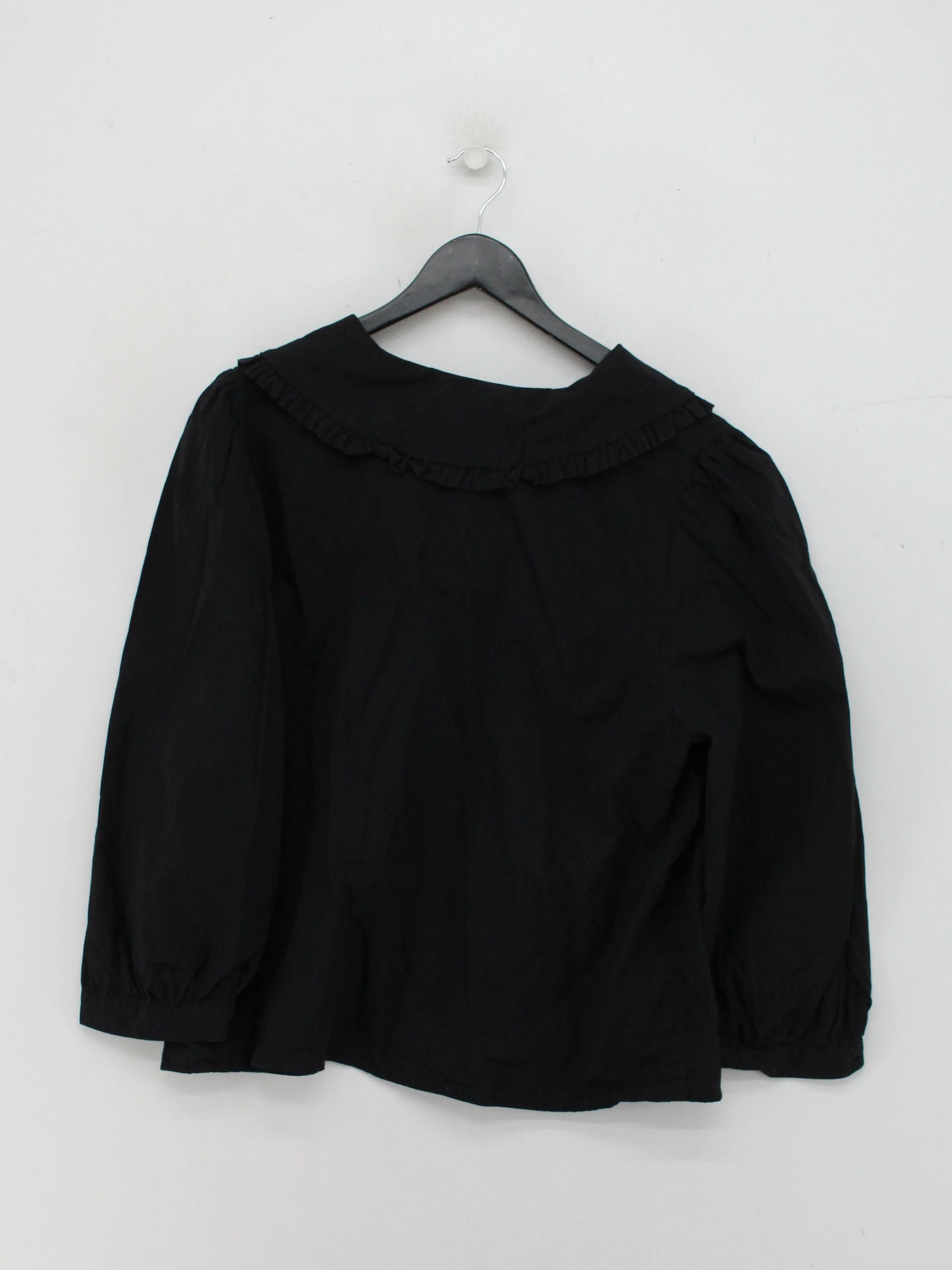 Nobody's Child Women's Shirt UK 18 Black 100% Cotton Long Sleeve Collared Basic - Image 2