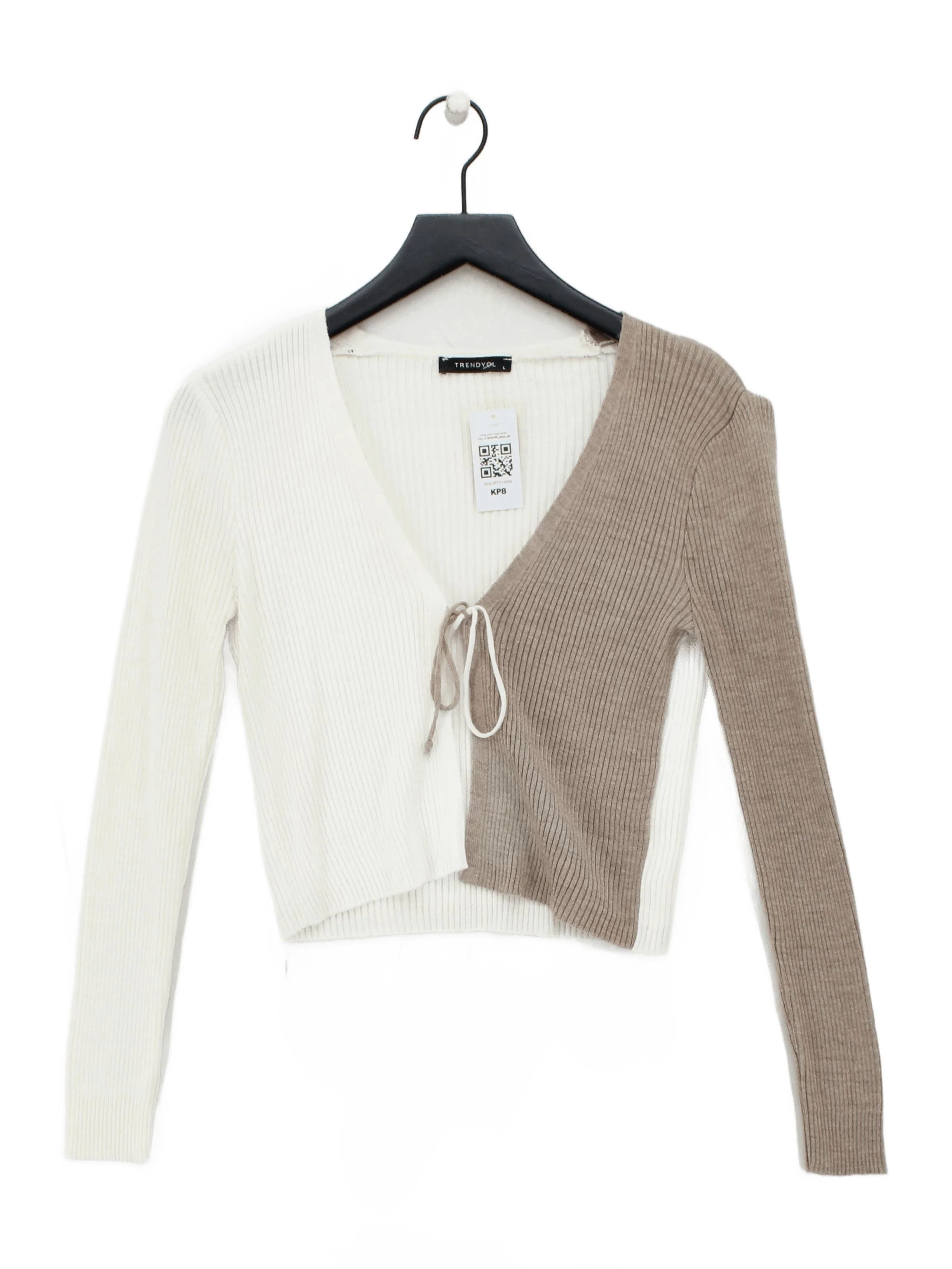 Nobody's Child Women's Top L Multi 100% Other Long Sleeve V-Neck Cropped