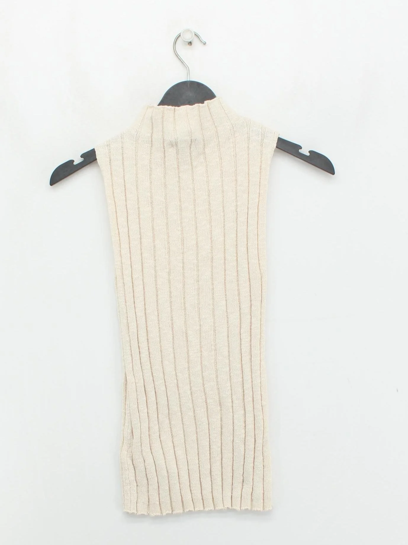 Nobody's Child Women's Top UK 10 Cream 100% Cotton Sleeveless High Neck Basic - Image 2