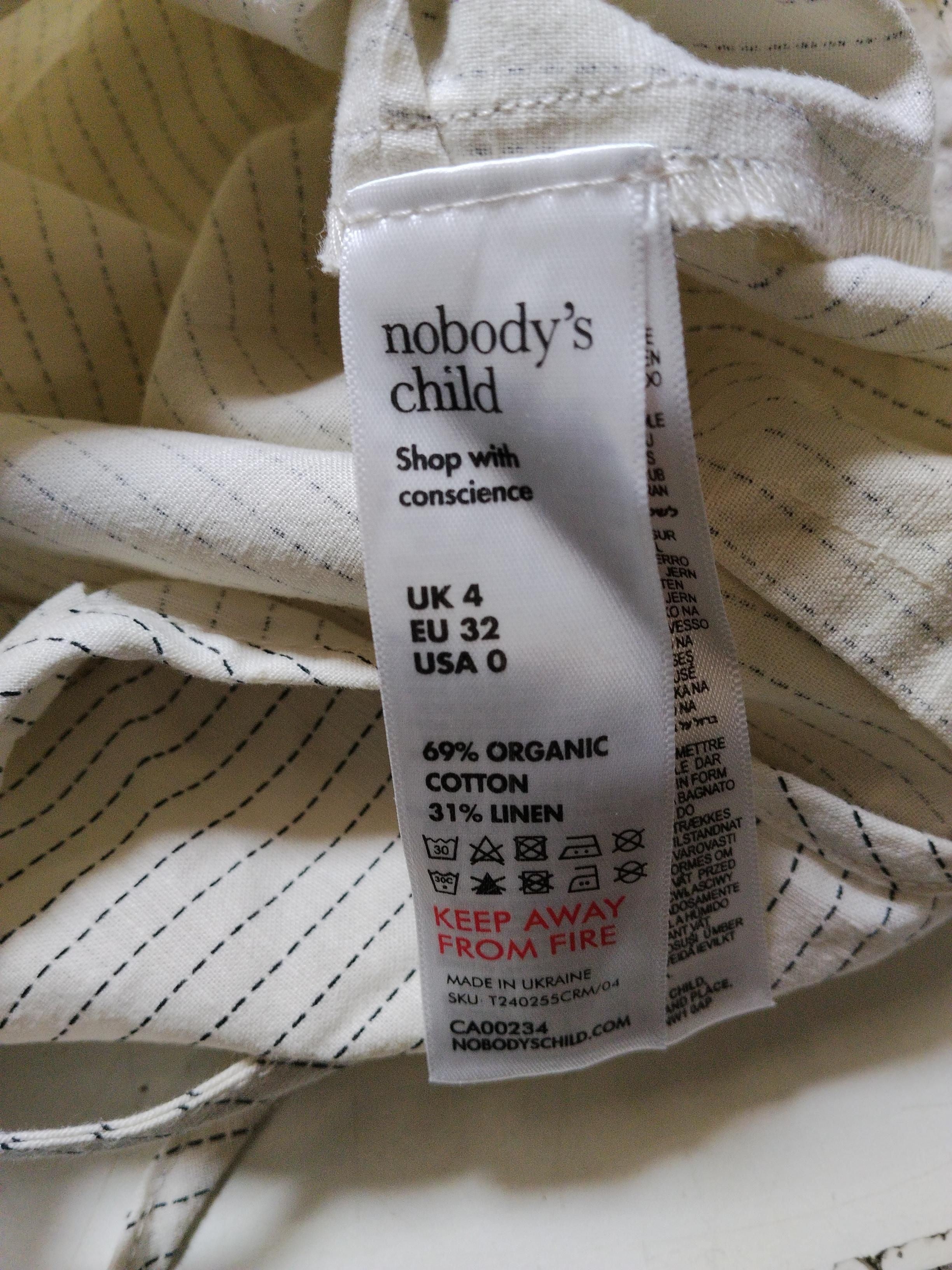 Nobody's Child Women's Top UK 4 Cream Cotton with Linen Cropped - Image 6