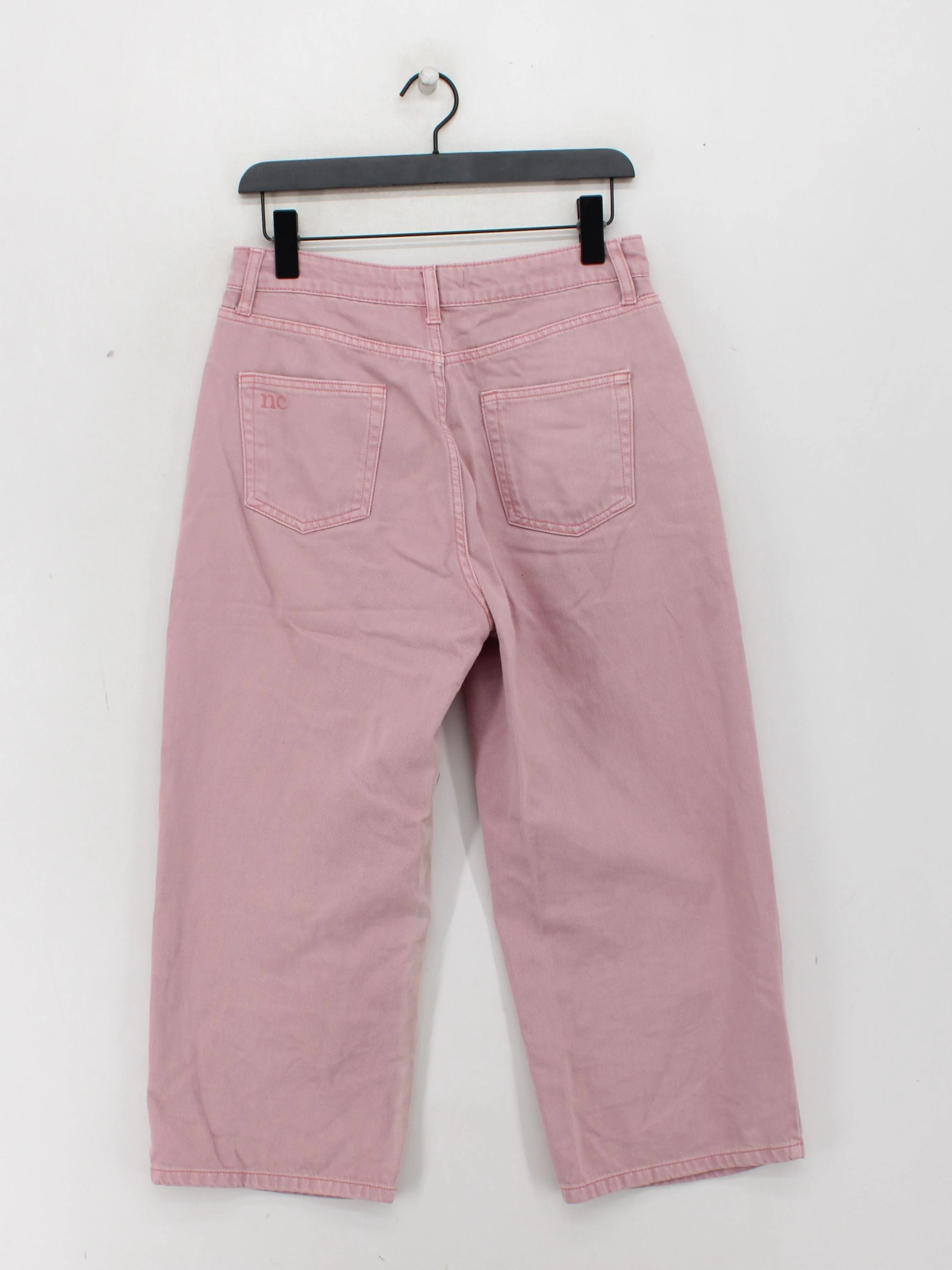 Nobody's Child Women's Trousers M Pink 100% Cotton Wide-Leg Cropped - Image 2