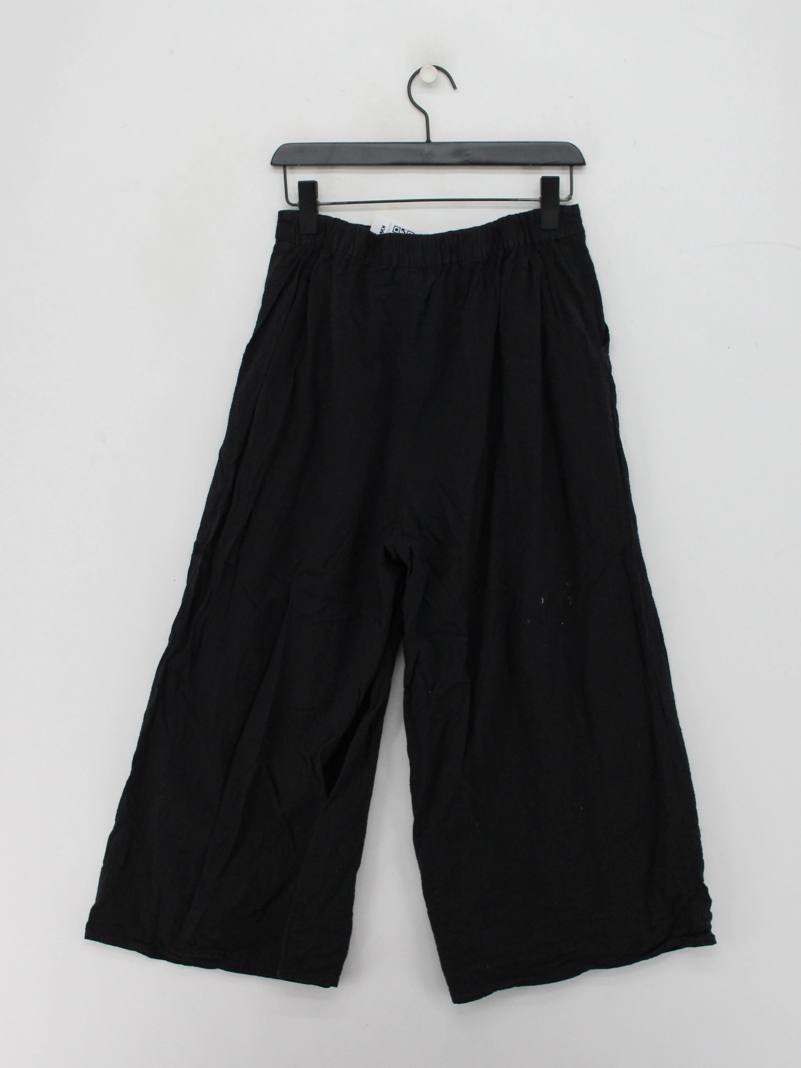 Nobody's Child Women's Trousers UK 12 Black 100% Viscose Wide-Leg Cropped - Image 2